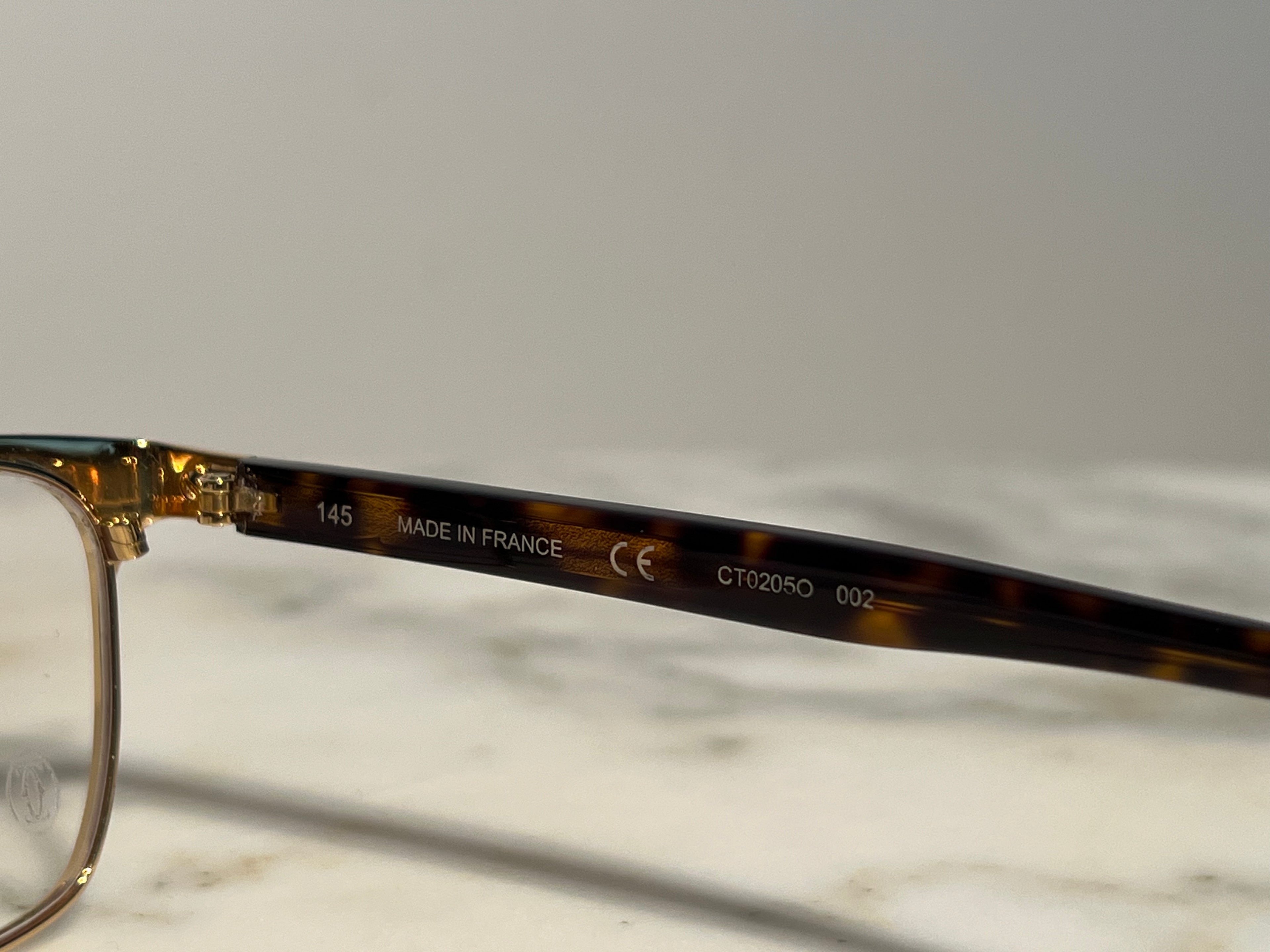 Cartier Tortoise Gold Eyeglasses Frame