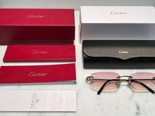 Load image into Gallery viewer, Cartier 18k Solid White Gold Frames Sunglasses Glasses Buffalo Horn Wire
