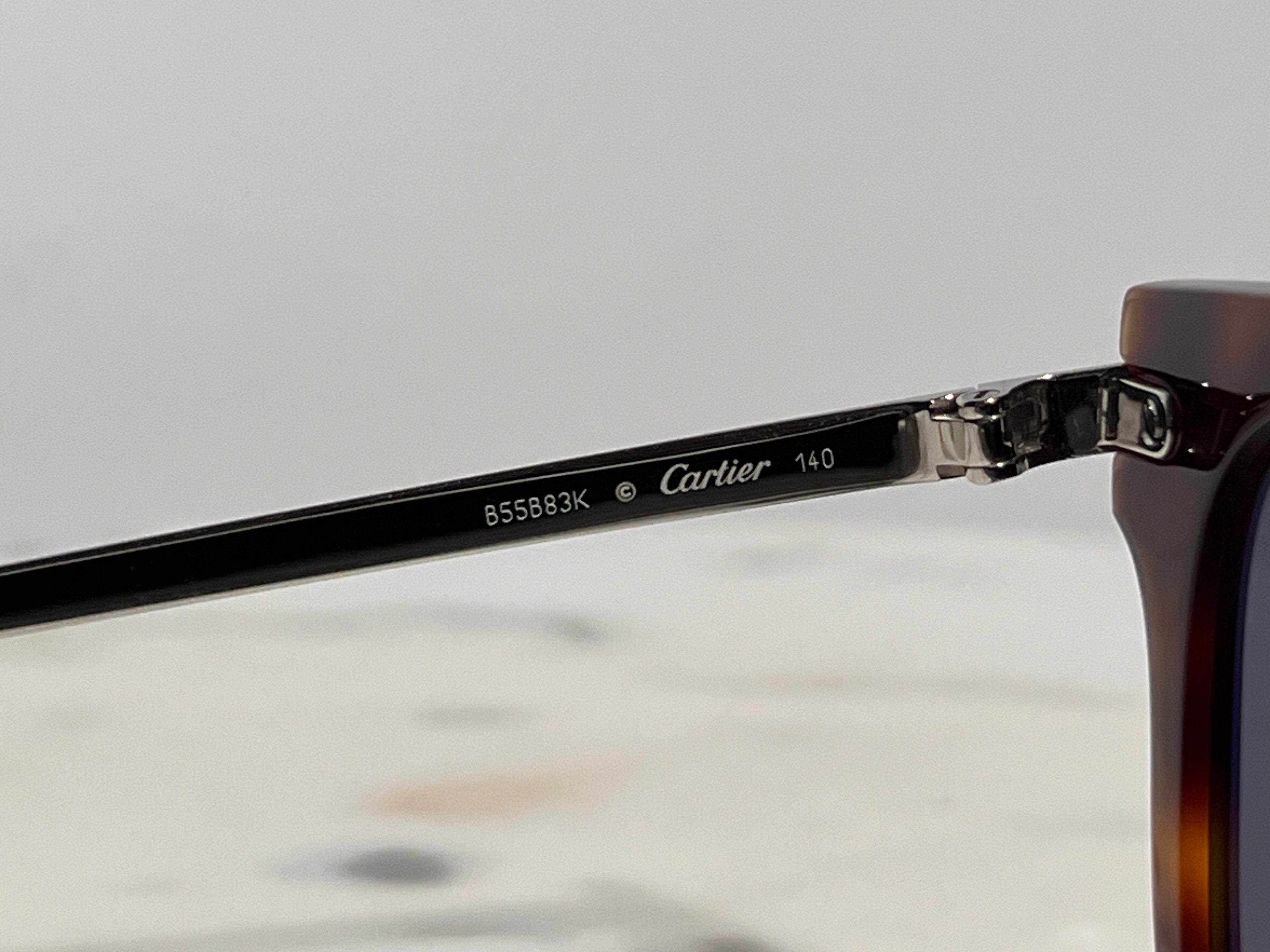 Cartier Santos Titanium Silver Gold C’decor Frames Sunglasses Glasses Wire Buffs