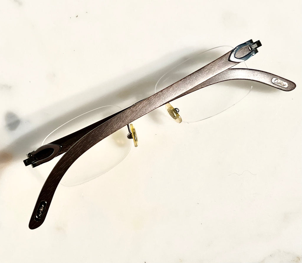 Cartier Grey Bubinga Wood C’decor Frames Sunglasses Glasses