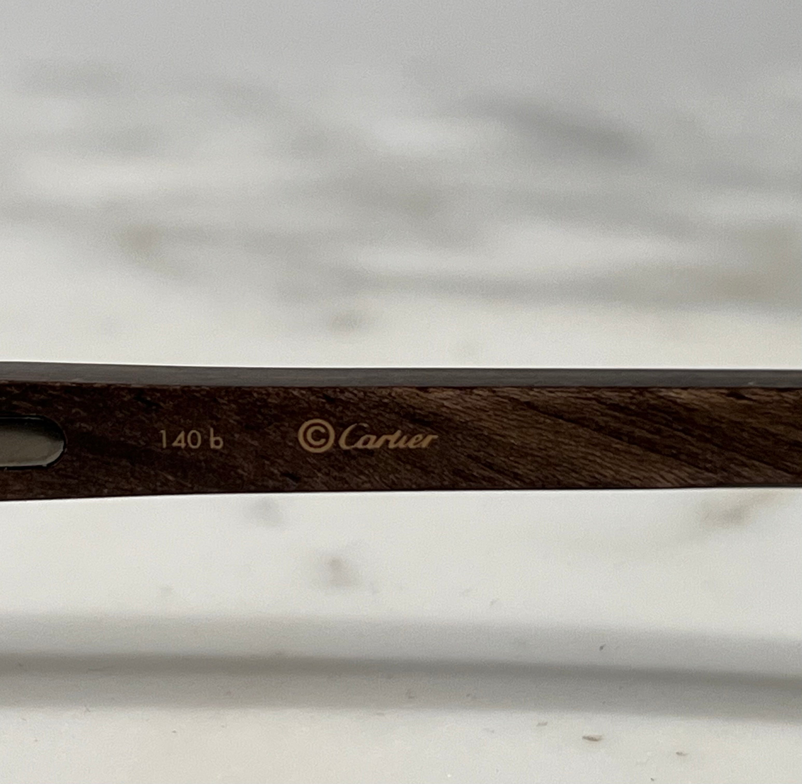 Cartier Grey Bubinga Wood C’decor Frames Sunglasses Glasses