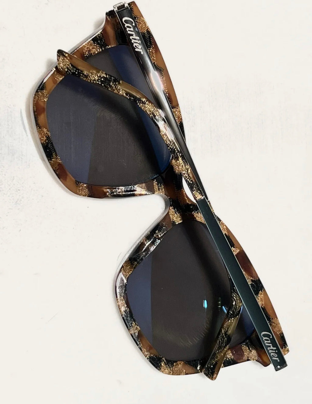 Cartier Panthere Cat Eye Frames Sunglasses Glasses Horn Wire Gold Vintage Wire