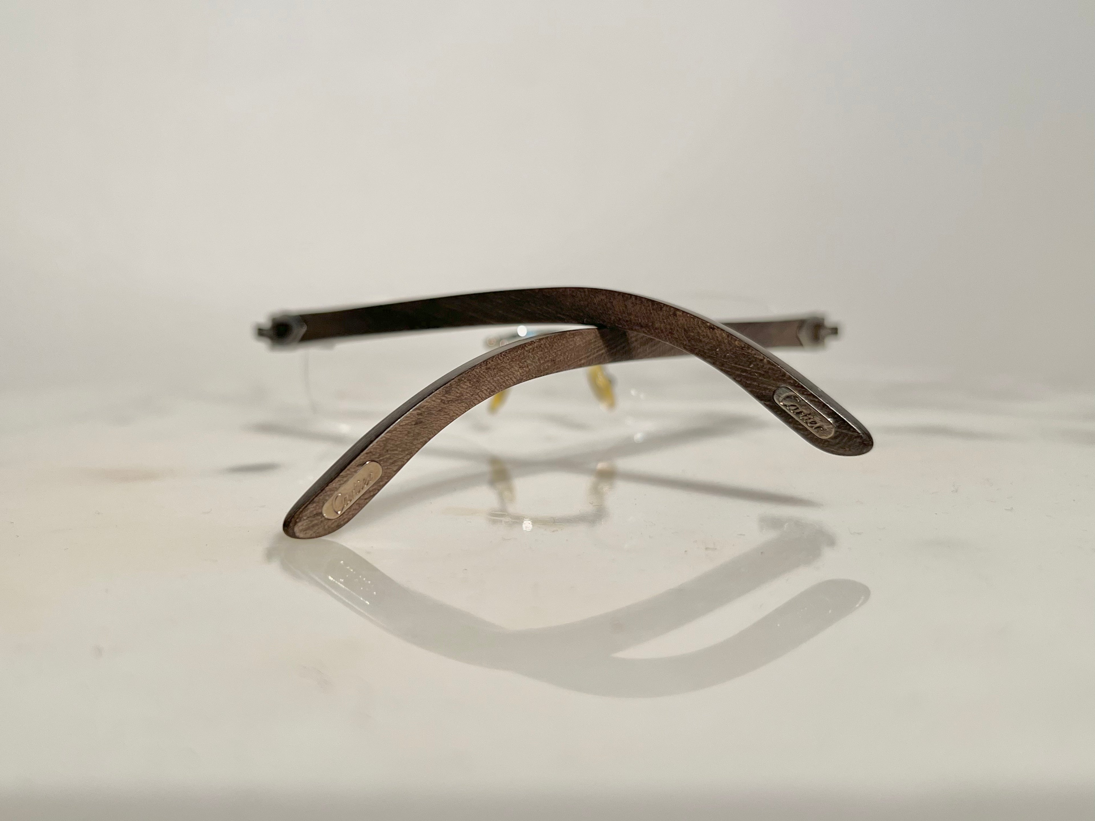 Cartier Grey Bubinga Wood C’decor Frames Sunglasses Glasses