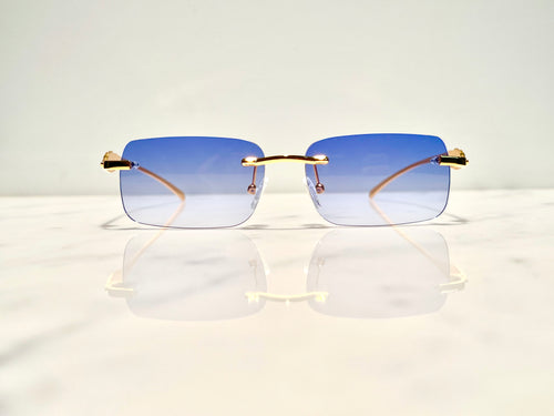 Bonano Calabria Gold & Sky Blue  Sunglasses Frame