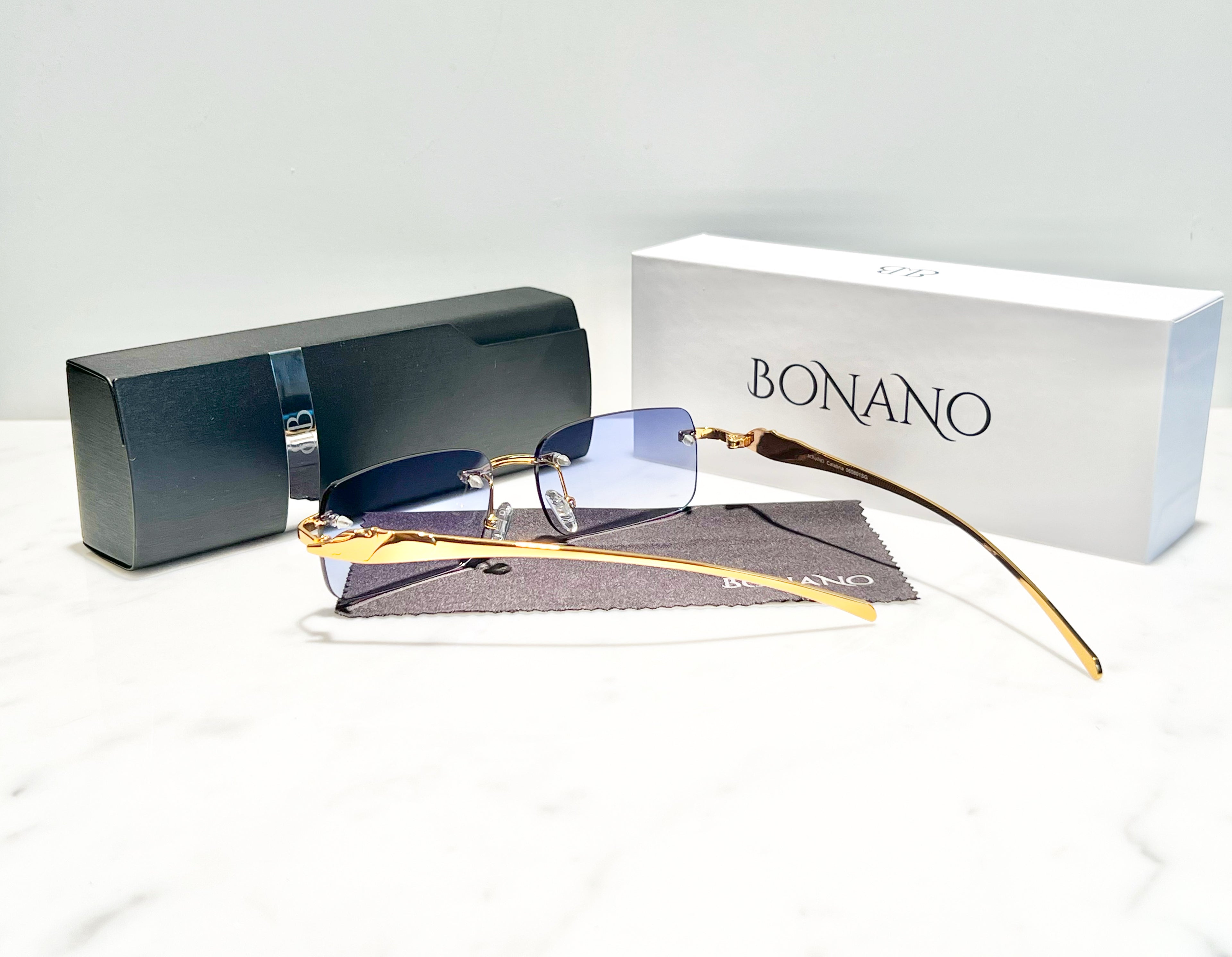 Bonano Calabria Gold & Sky Blue  Sunglasses Frame
