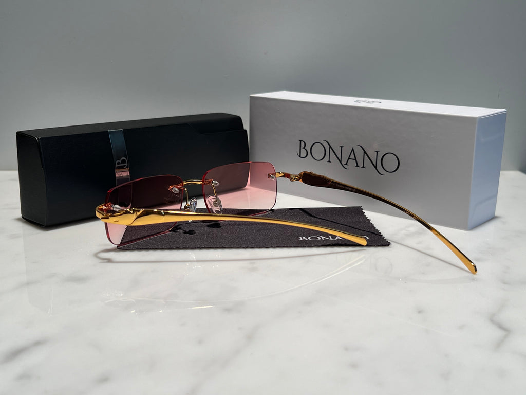 Bonano Calabria Gold & Red Sunglasses Frame