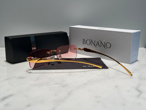 Bonano Calabria Gold & Red Sunglasses Frame