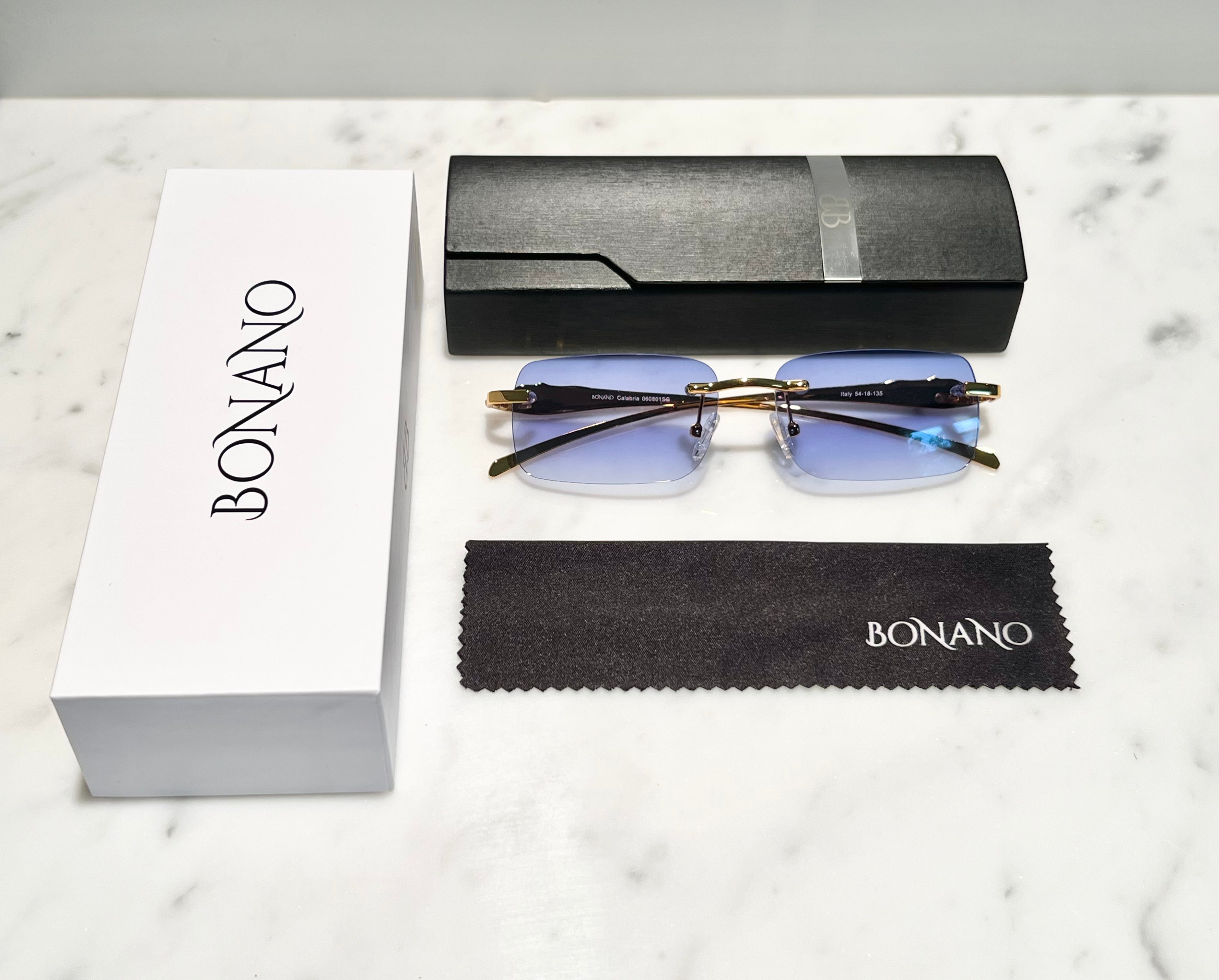 Bonano Calabria Gold & Sky Blue  Sunglasses Frame