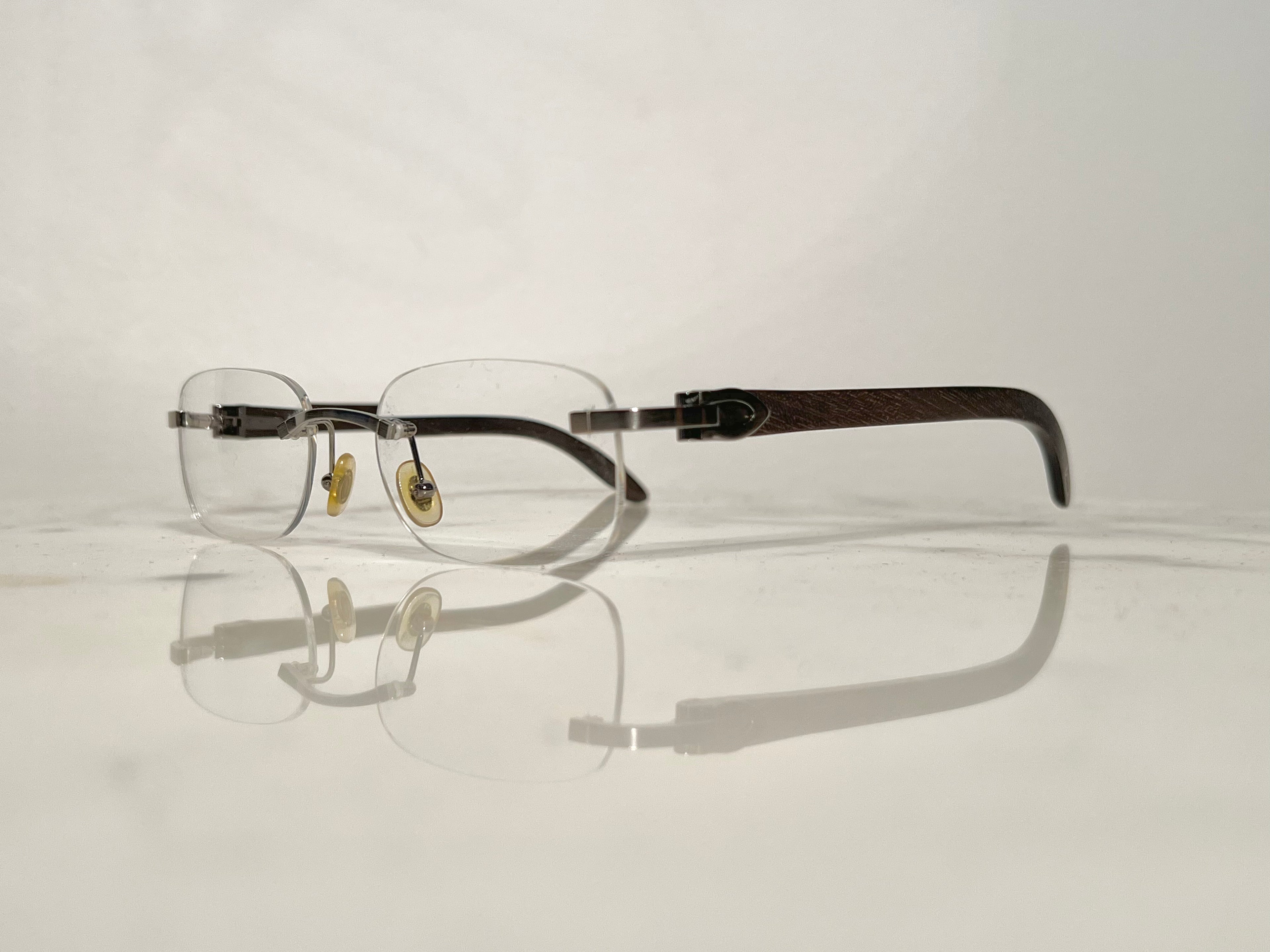 Cartier Grey Bubinga Wood C’decor Frames Sunglasses Glasses