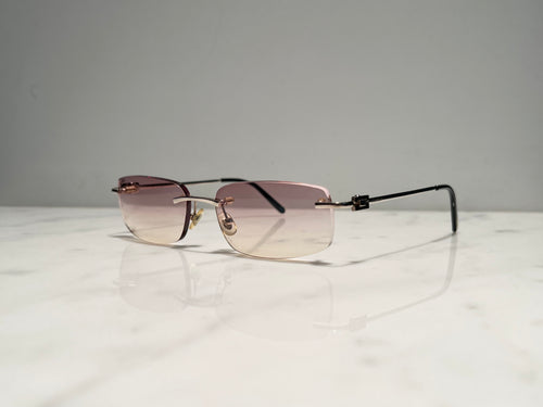 Cartier 18k Solid White Gold Frames Sunglasses Glasses Buffalo Horn Wire