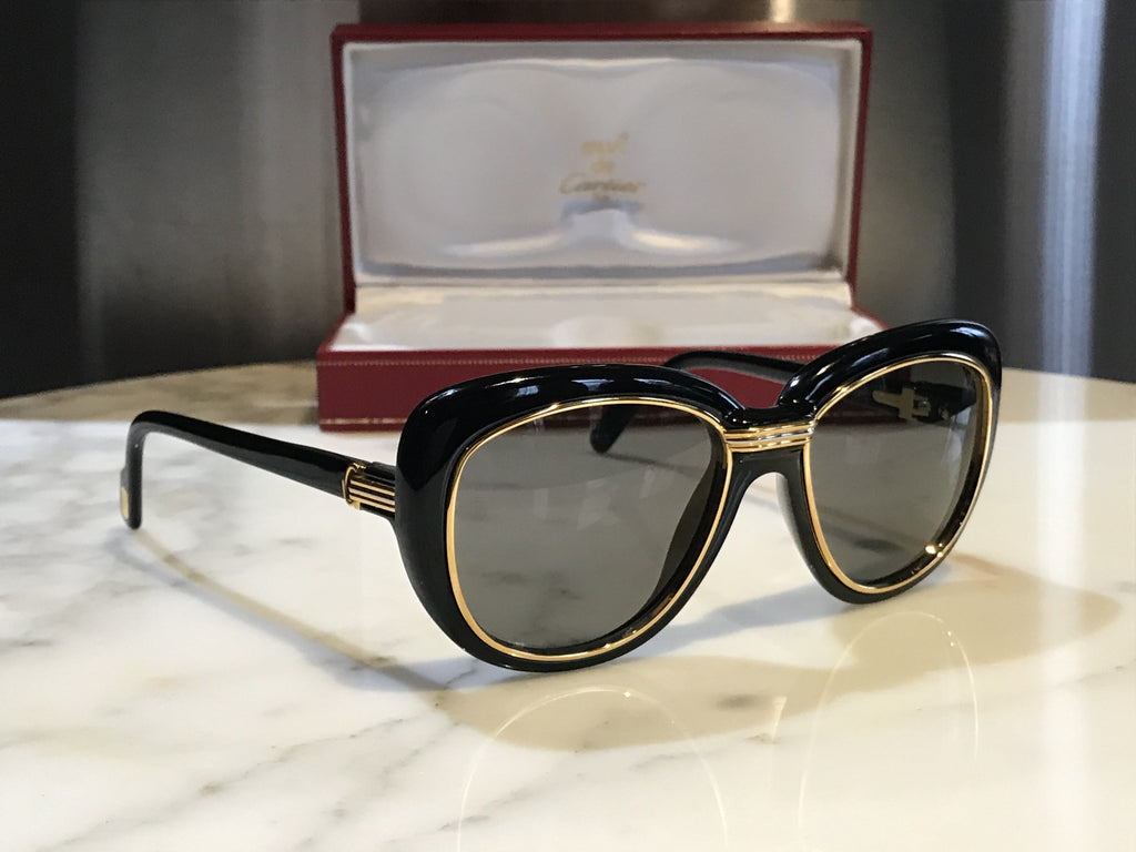Cartier Conquete 22k Gold Vintage 1990 Sunglasses Glasses - Braglia