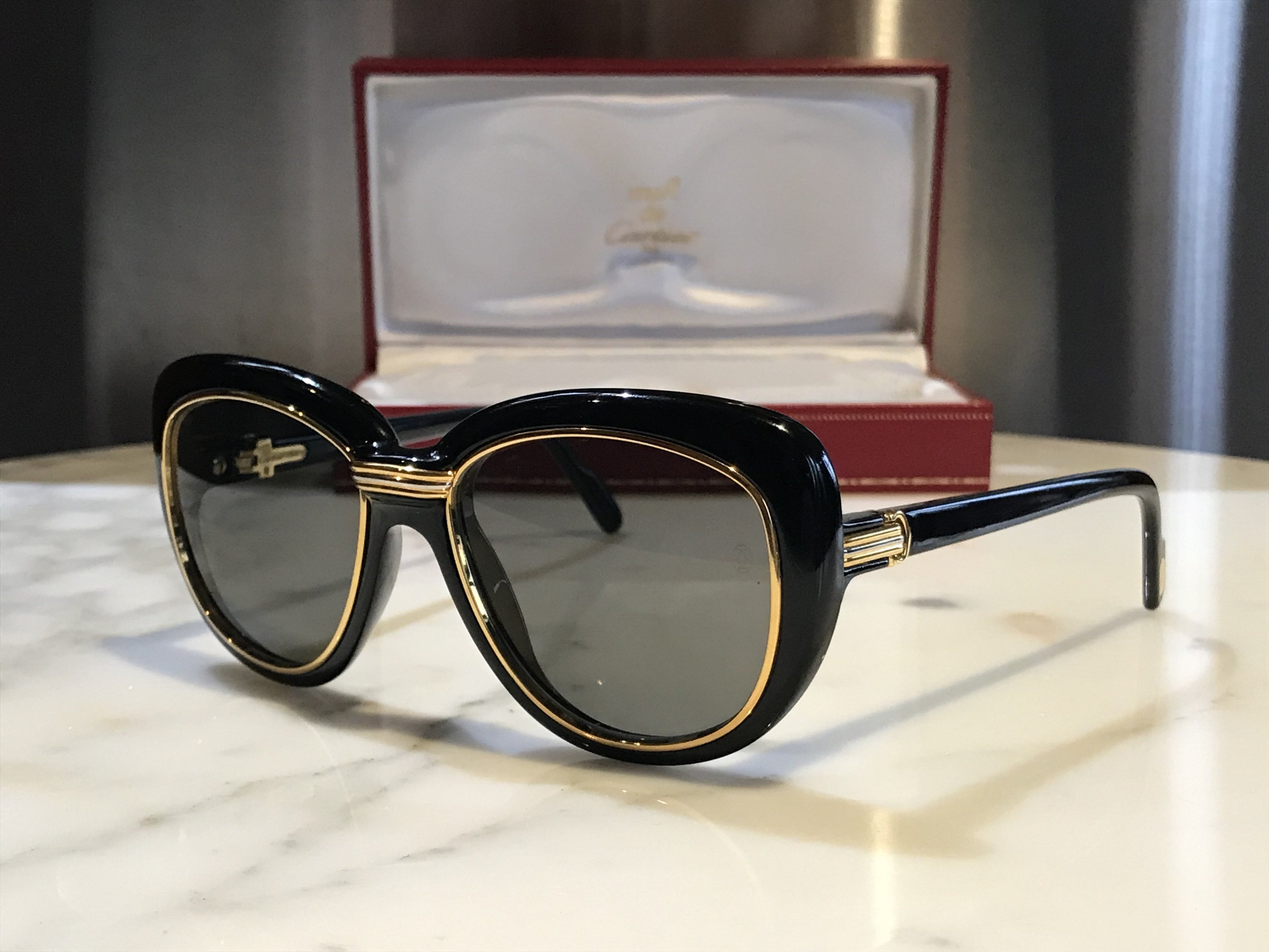 Cartier Conquete 22k Gold Vintage 1990 Sunglasses Glasses - Braglia
