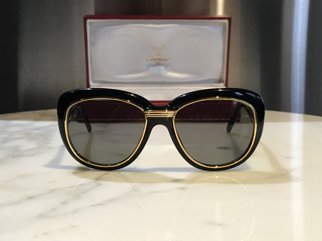 Cartier Conquete 22k Gold Vintage 1990 Sunglasses Glasses - Braglia