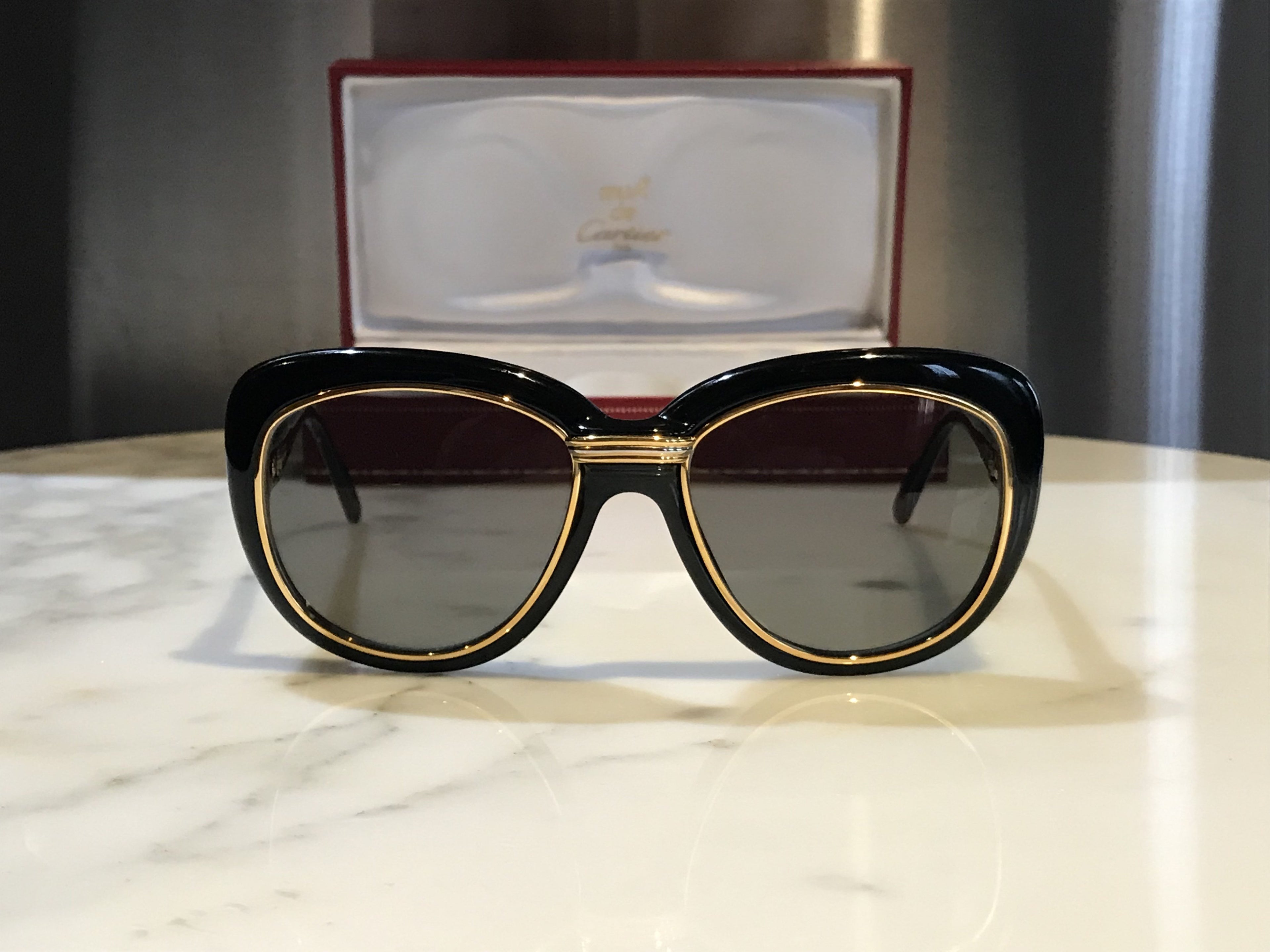 Cartier Conquete 22k Gold Vintage 1990 Sunglasses Glasses - Braglia