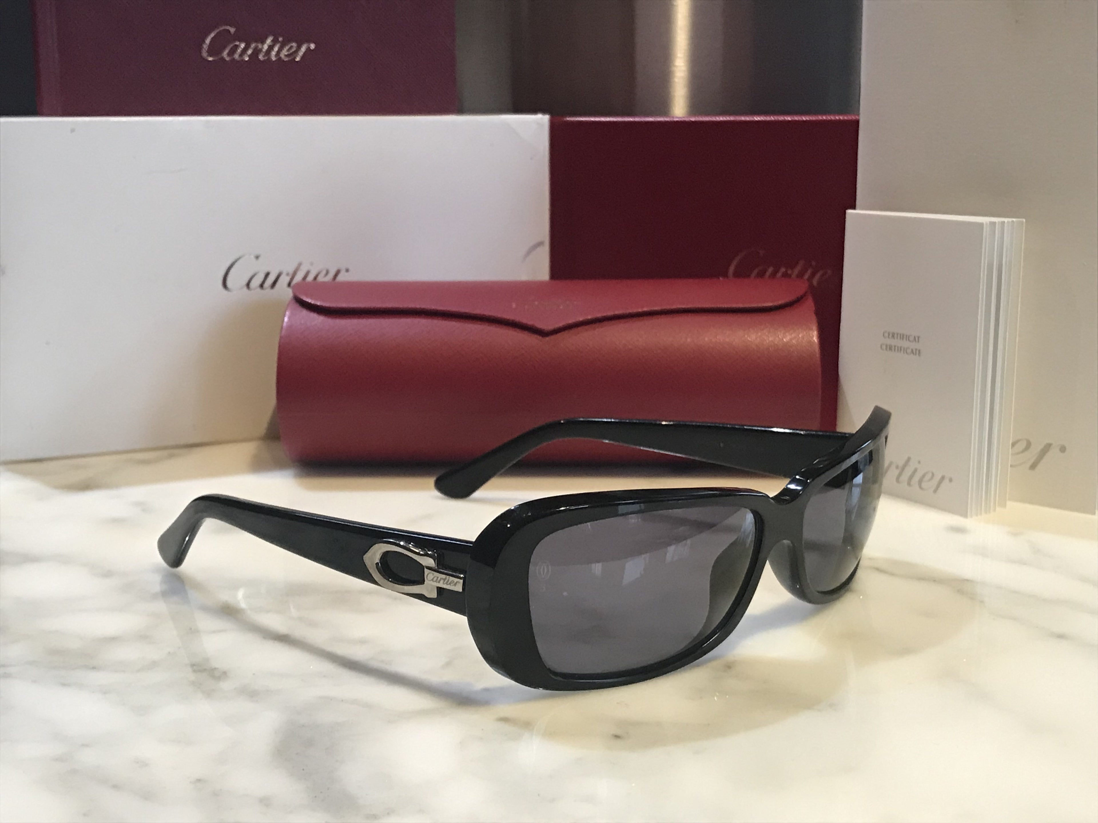 Cartier Thalia Black/Platinum Sunglasses Glasses Frames - Braglia