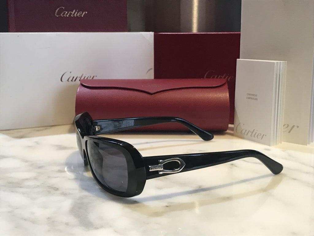 Cartier Thalia Black/Platinum Sunglasses Glasses Frames - Braglia