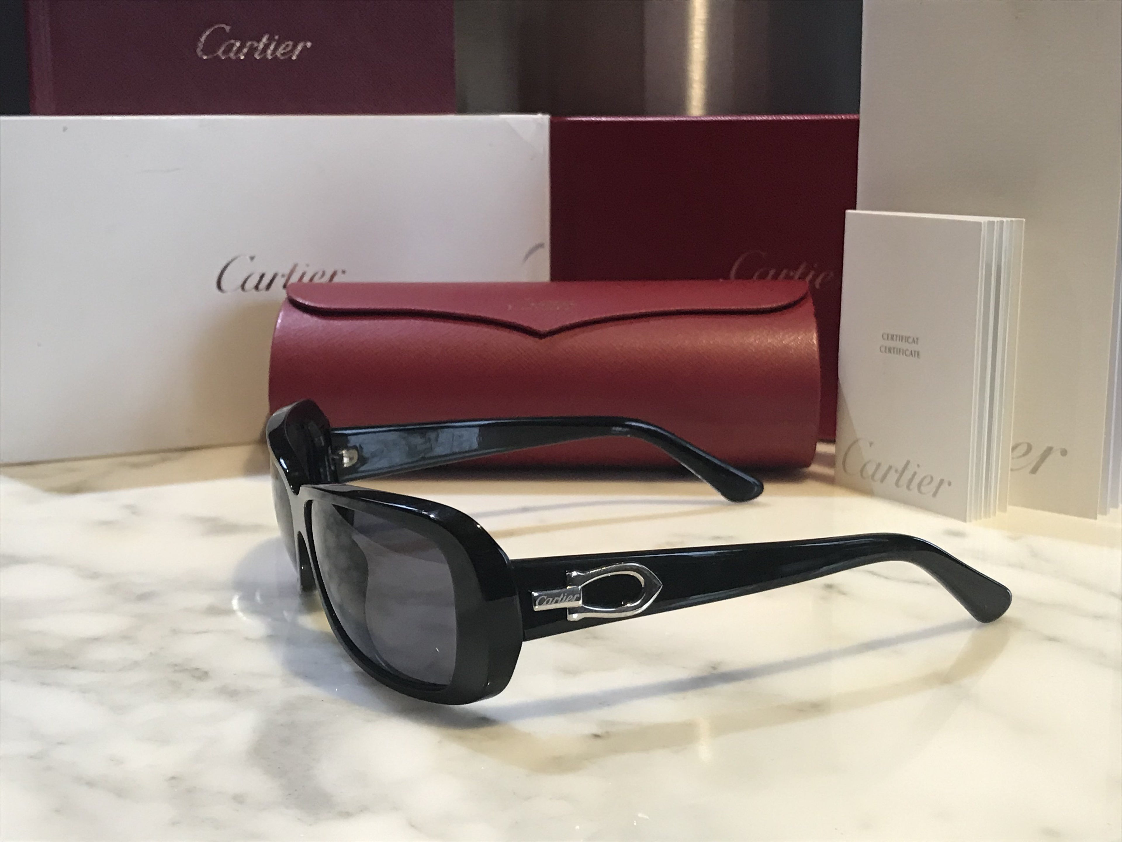 Cartier Thalia Black/Platinum Sunglasses Glasses Frames - Braglia