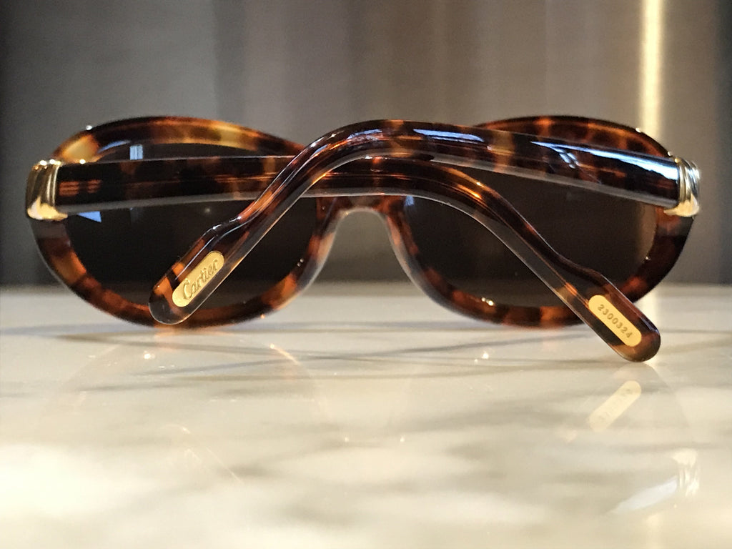 Cartier Trinity 22k Gold Tortoise Sunglasses Glasses - Braglia