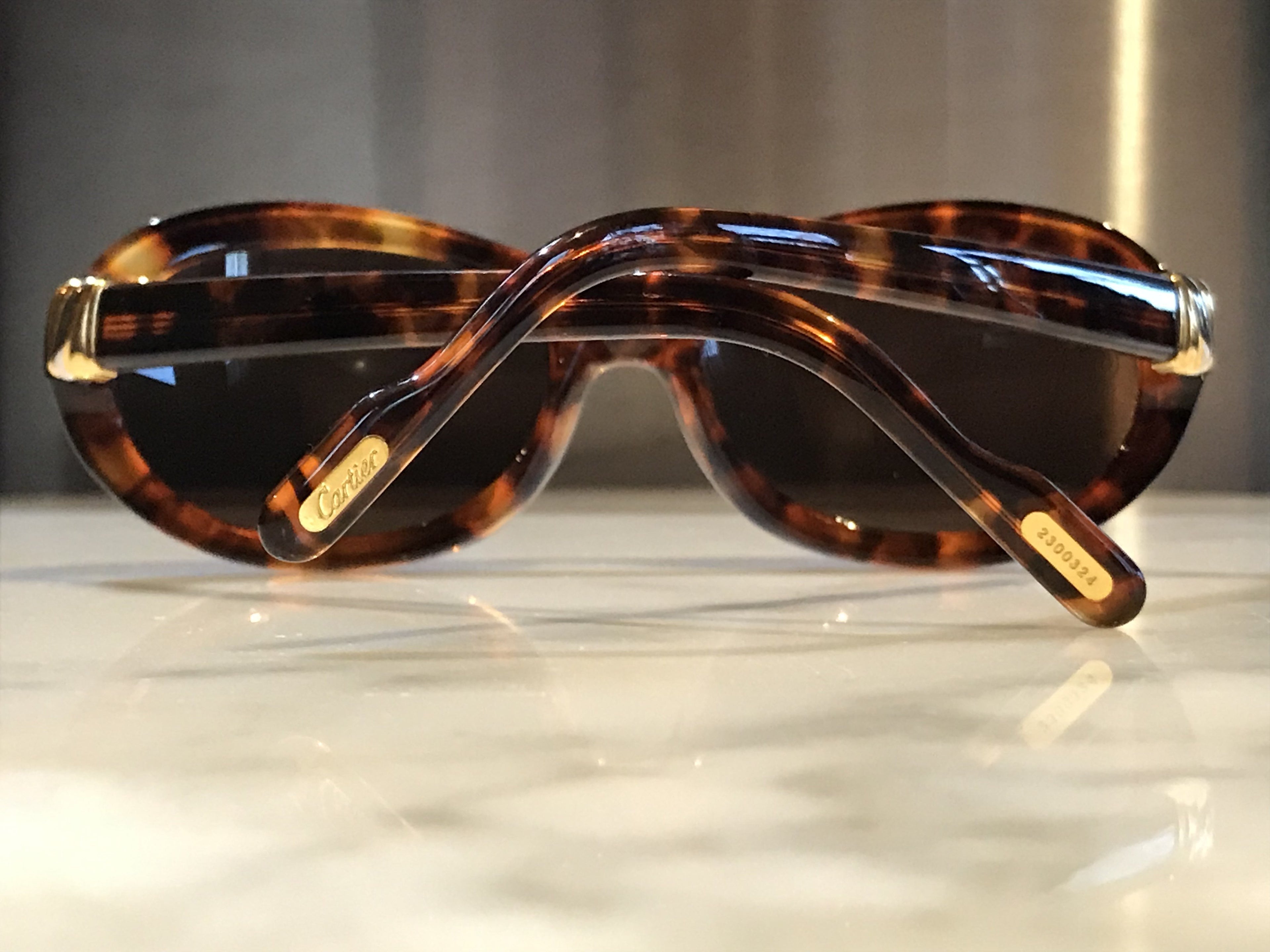 Cartier Trinity 22k Gold Tortoise Sunglasses Glasses - Braglia