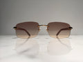 Cartier Rimless Bubinga Wood 18k Gold Wood Glasses Sunglasses
