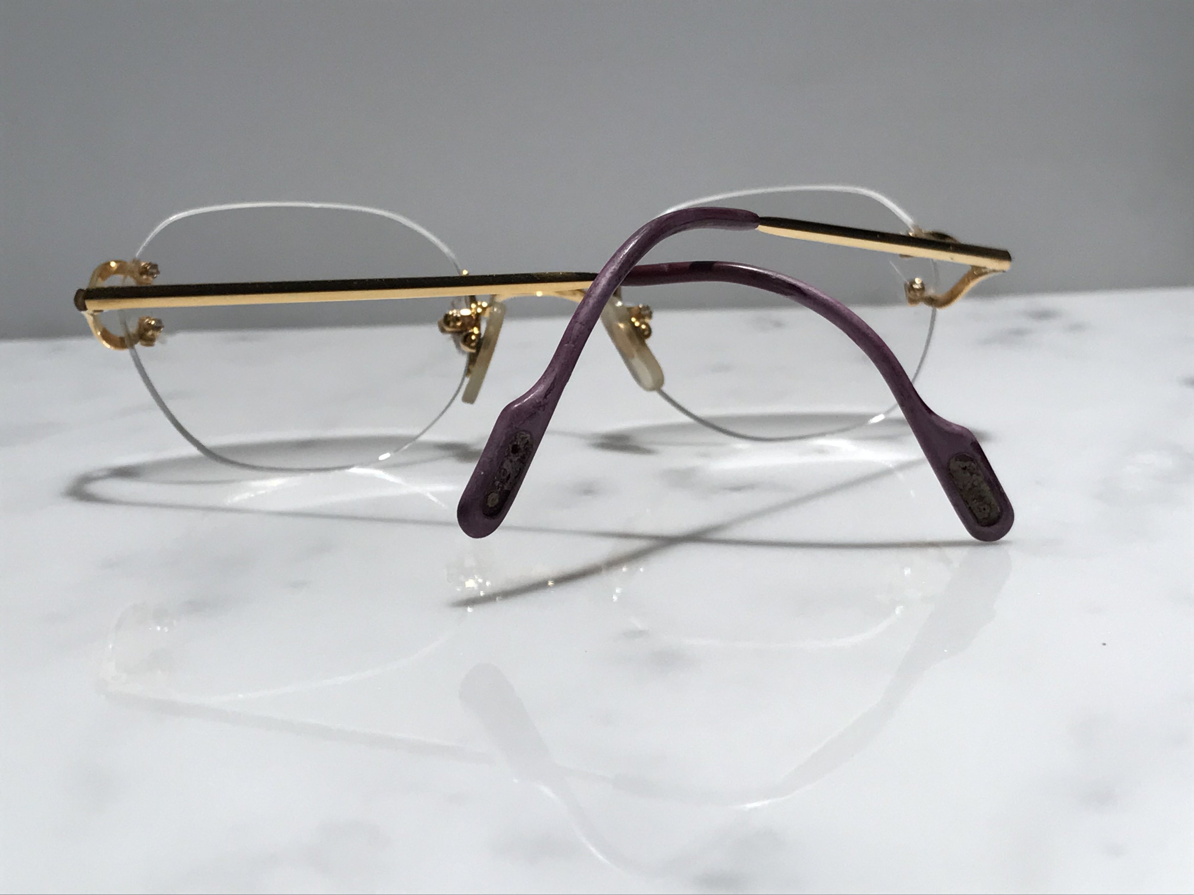 Cartier Vintage Scala C Decor Gold Vintage Sunglasses Glasses Eyeglasses Frame