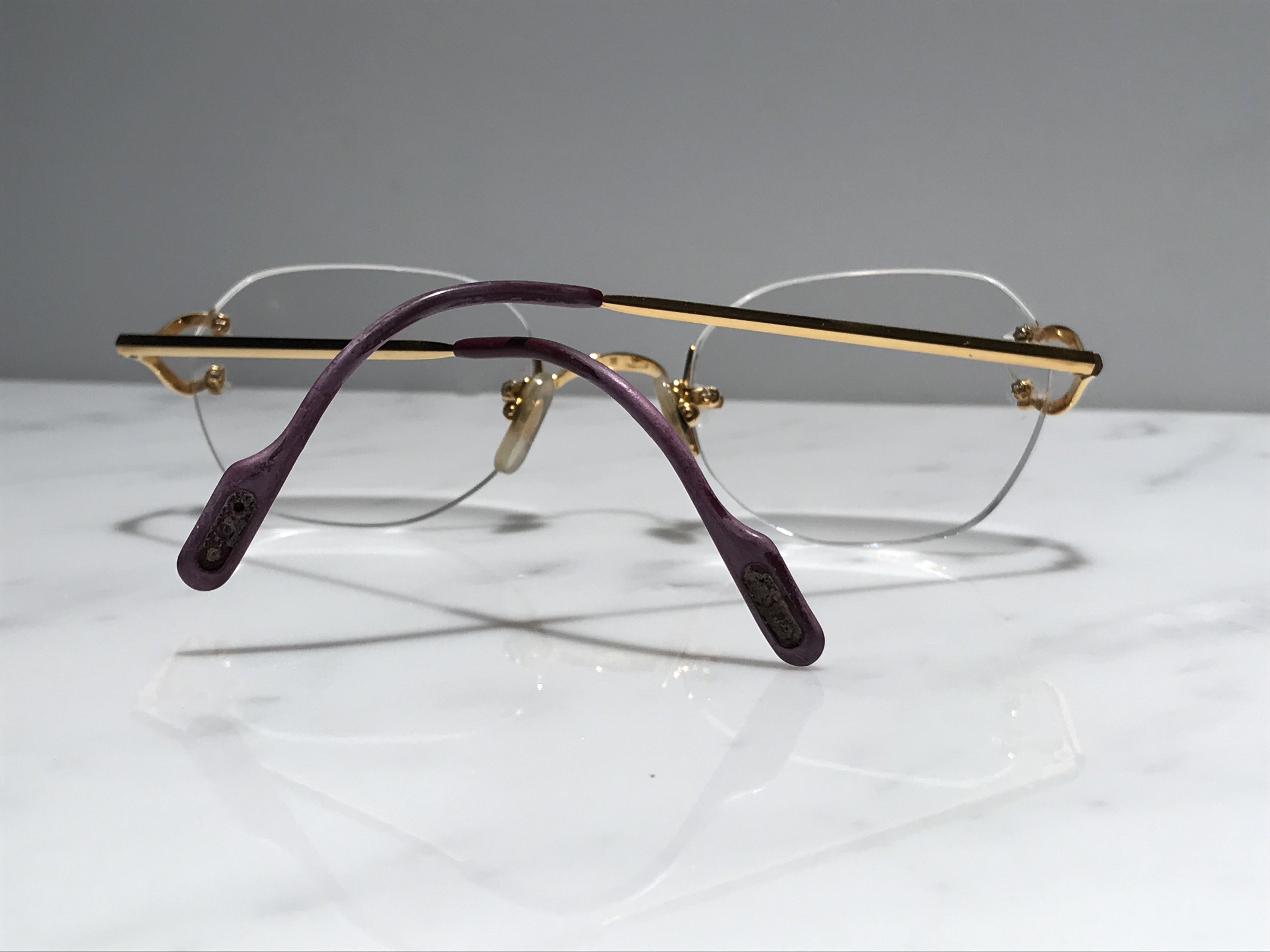 Cartier Vintage Scala C Decor Gold Vintage Sunglasses Glasses Eyeglasses Frame