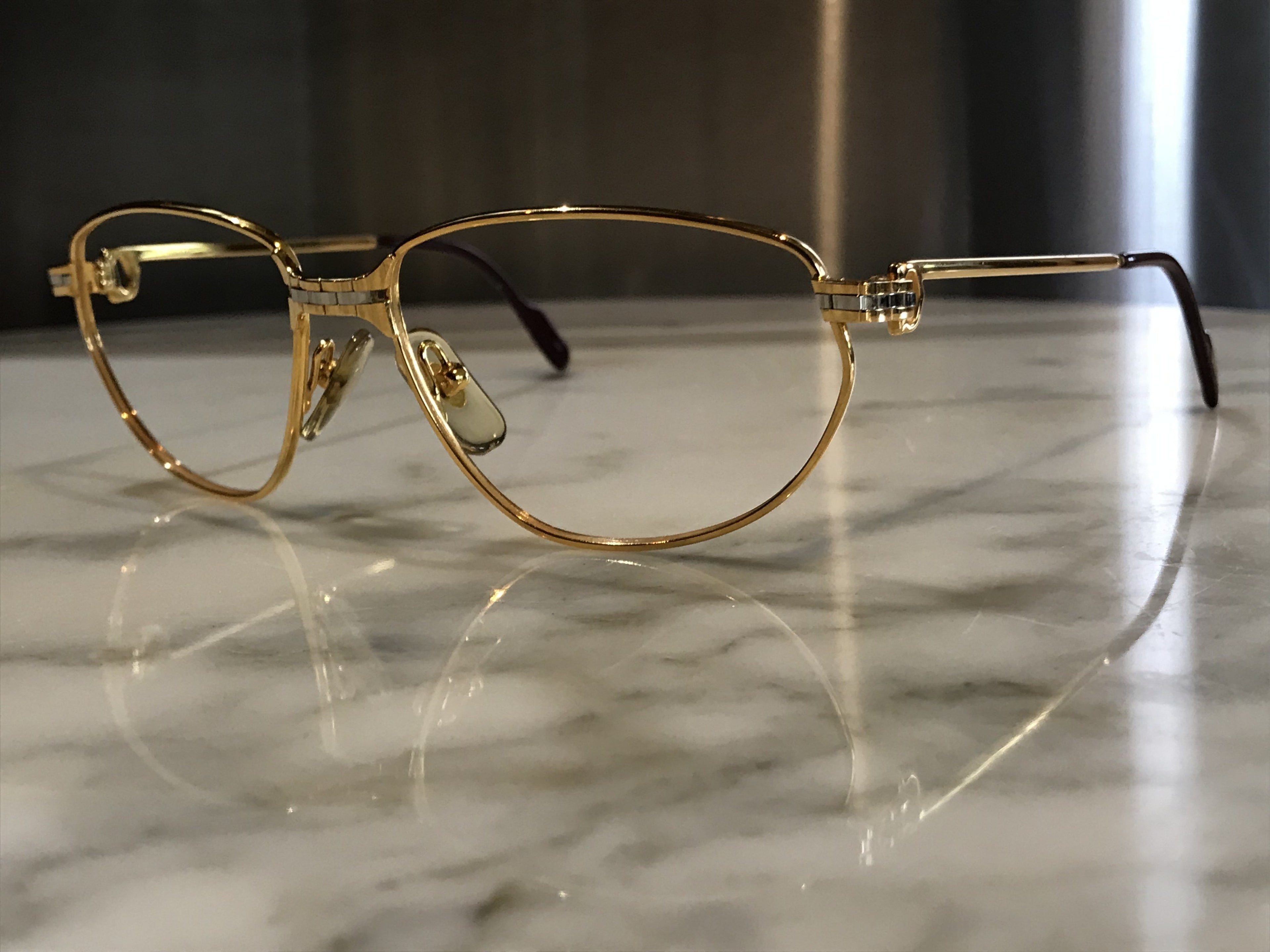 Cartier 22k Gold Panthere Windsor Sunglasses Eyeglasses - Braglia