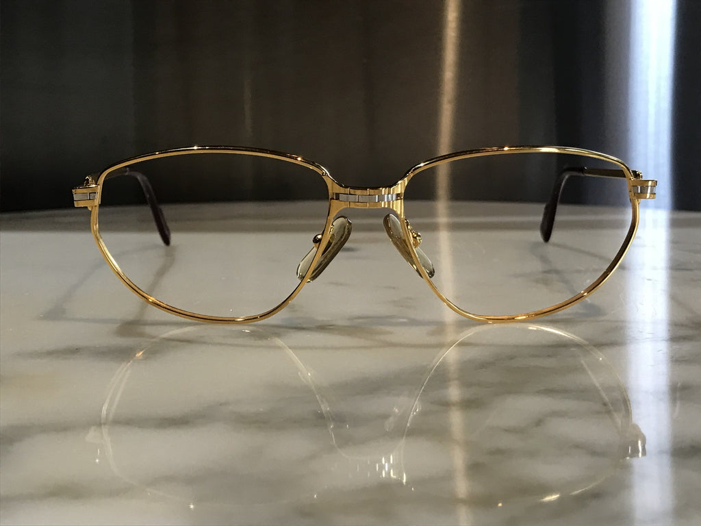 Cartier 22k Gold Panthere Windsor Sunglasses Eyeglasses - Braglia