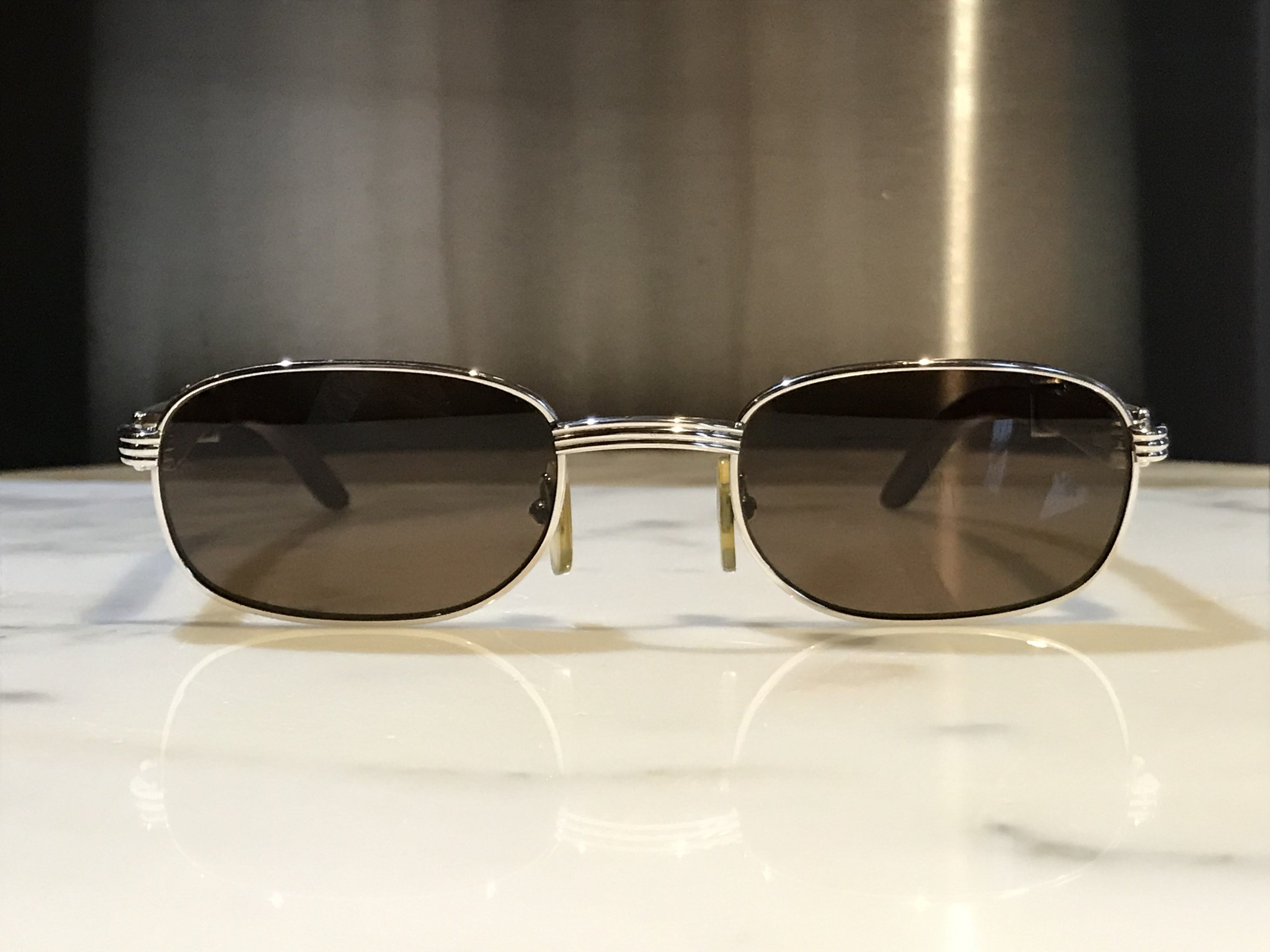 Cartier Breteiul Platinum Bubinga Wood Sunglasses - Braglia