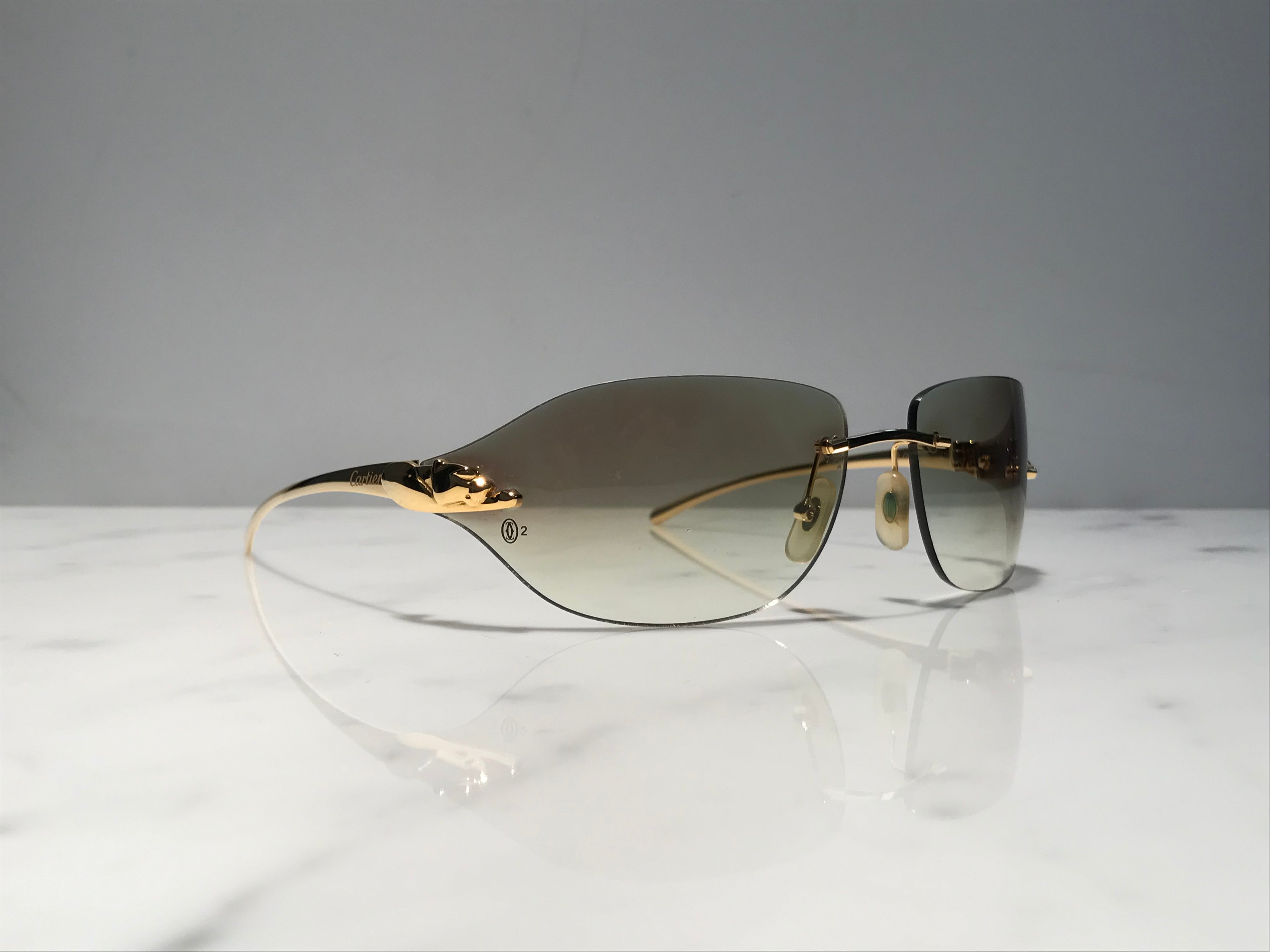 Cartier Rimless Gold Panthere Glasses Sunglasses Eyeglasses
