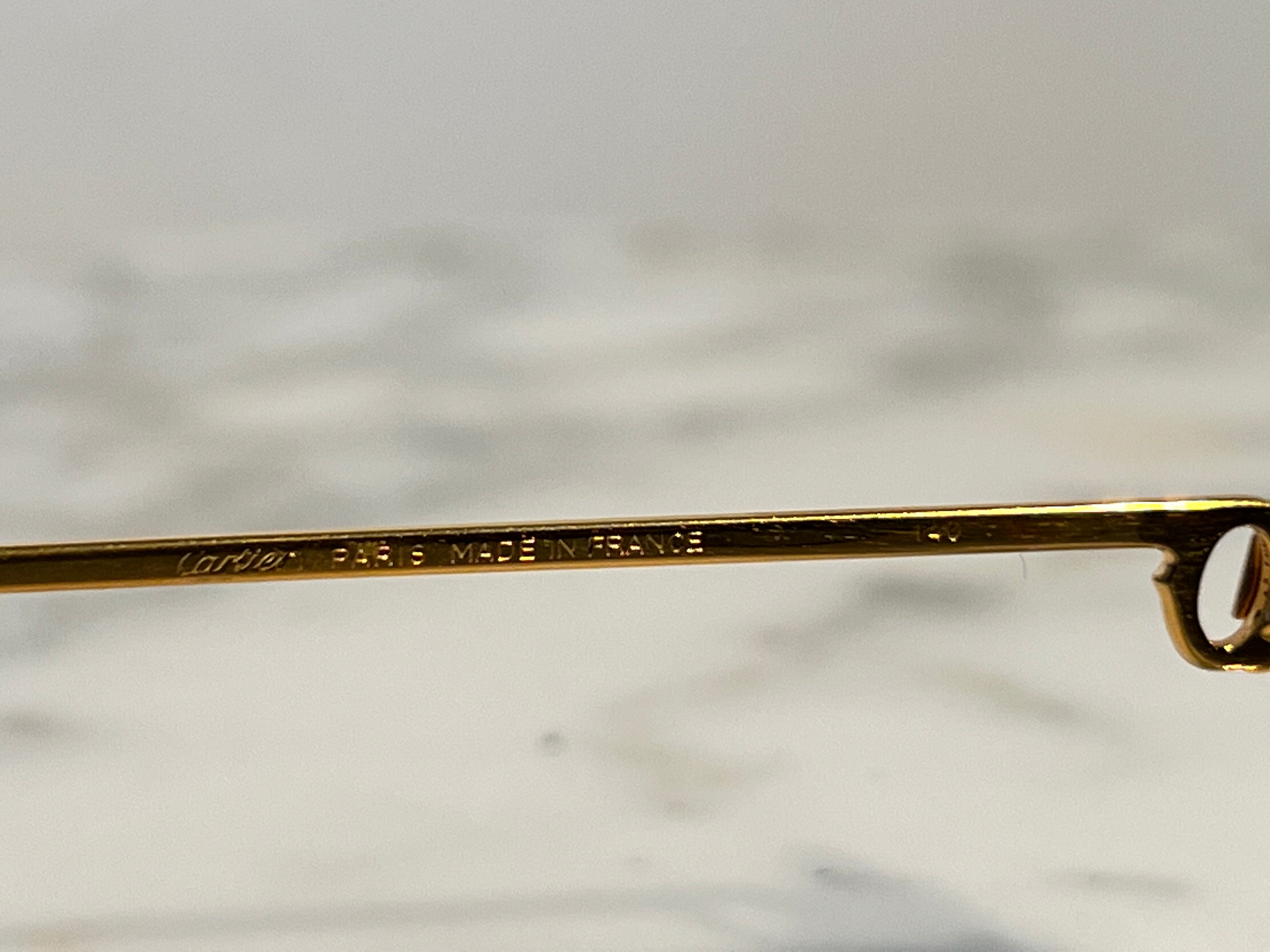 Cartier Gold Santos Frames Sunglasses Glasses