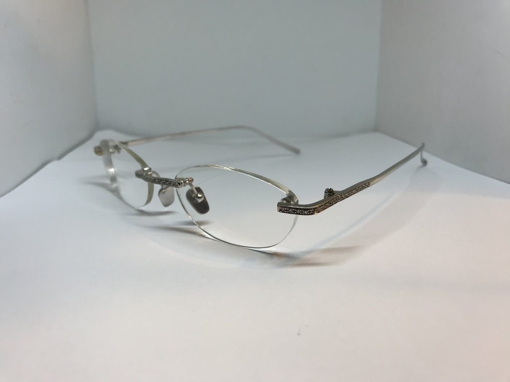 David Eden Solid 14k white gold eyeglasses sunglasses frame - Braglia
