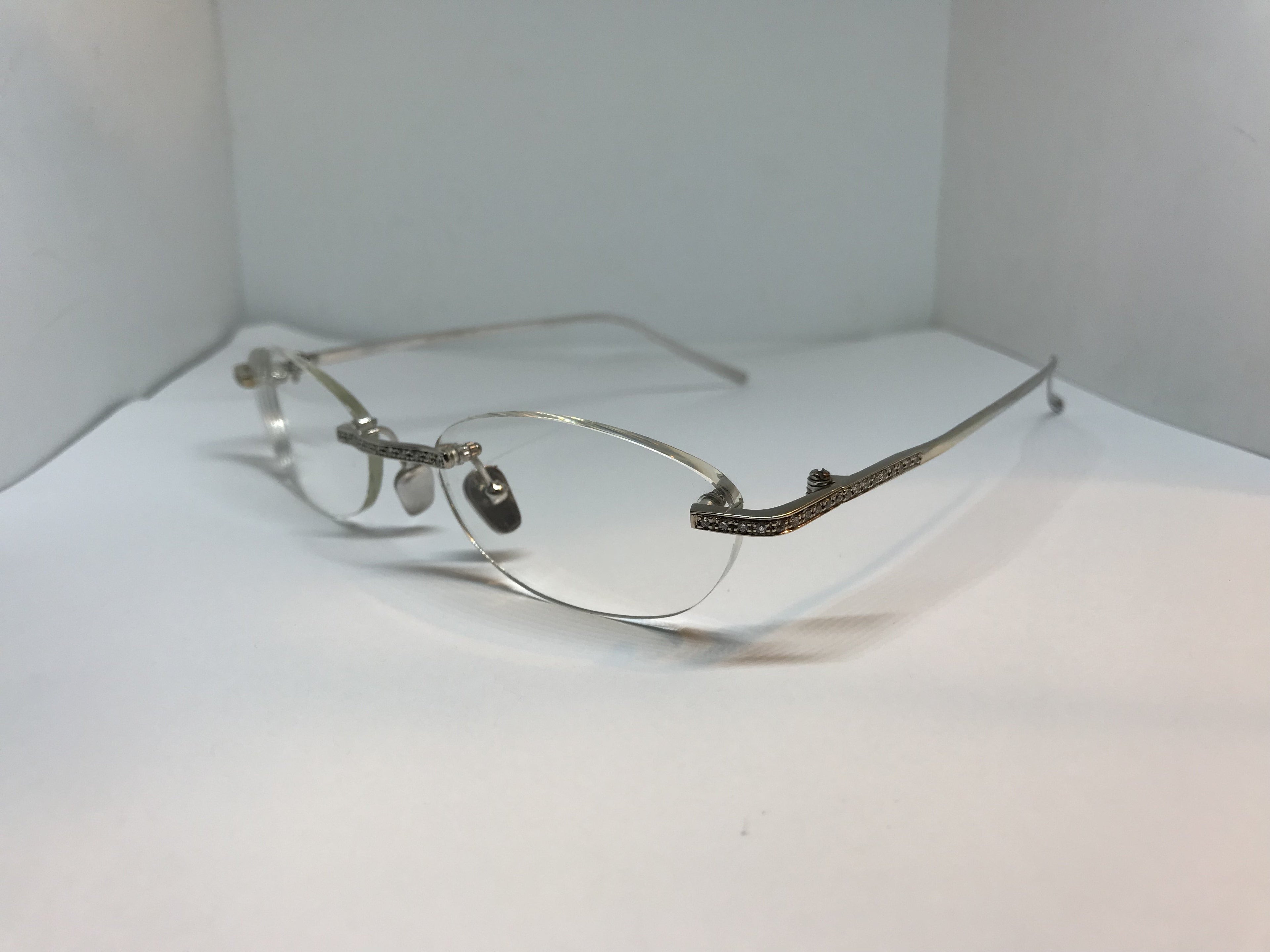 David Eden Solid 14k white gold eyeglasses sunglasses frame - Braglia