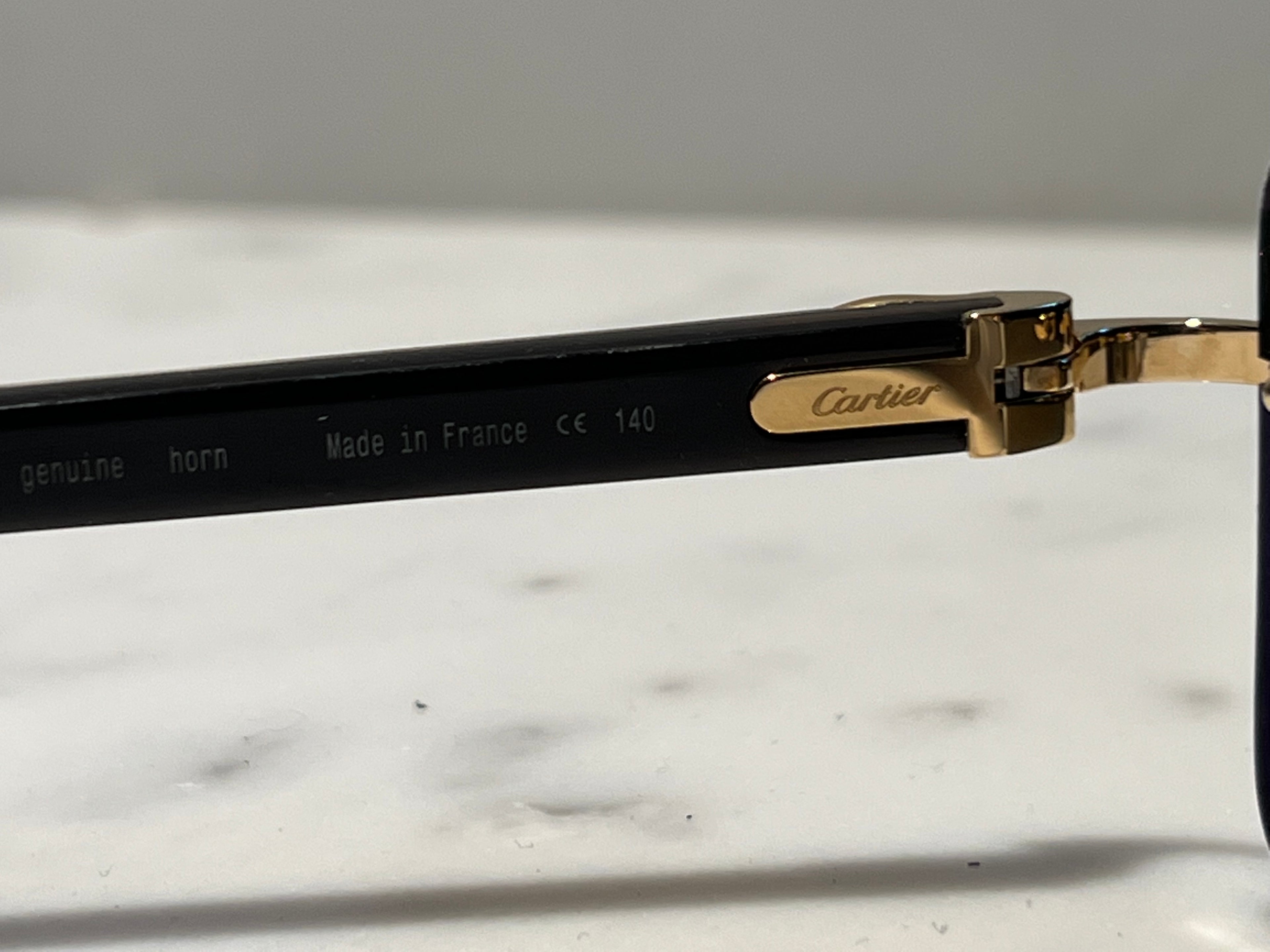 Cartier Rimless White Buffalo Horn 18k Gold  Glasses Sunglasses Eyeglasses Buffs