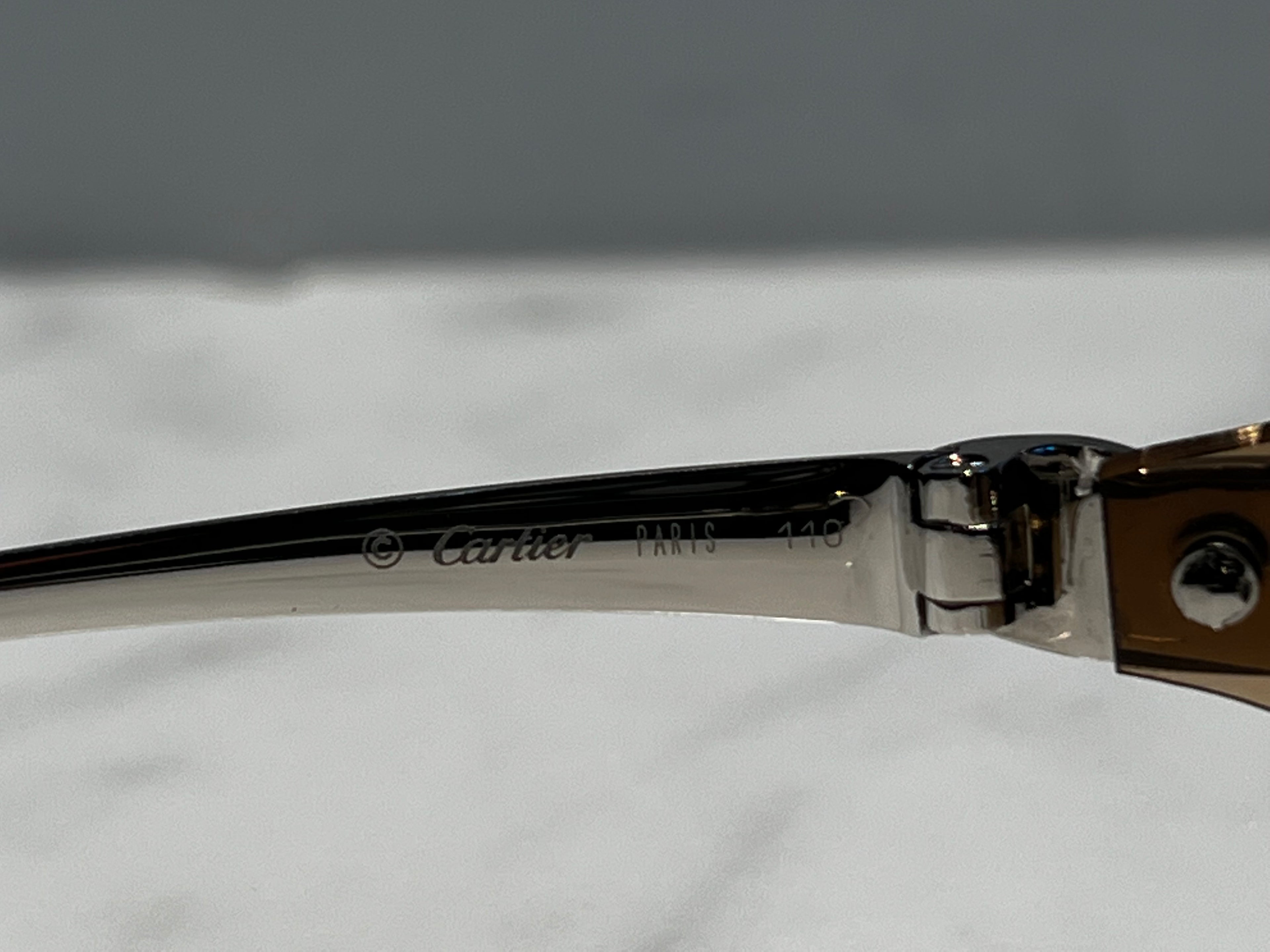 Cartier Panthere C Decor Platinum Sunglasses Glasses Eyeglasses Frame