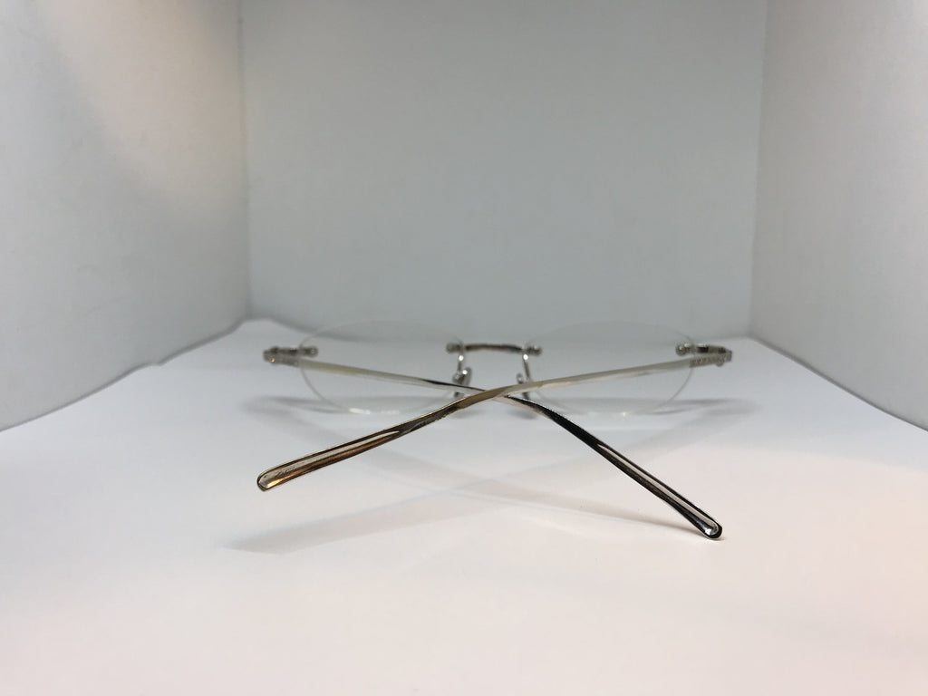 David Eden Solid 14k white gold eyeglasses sunglasses frame - Braglia