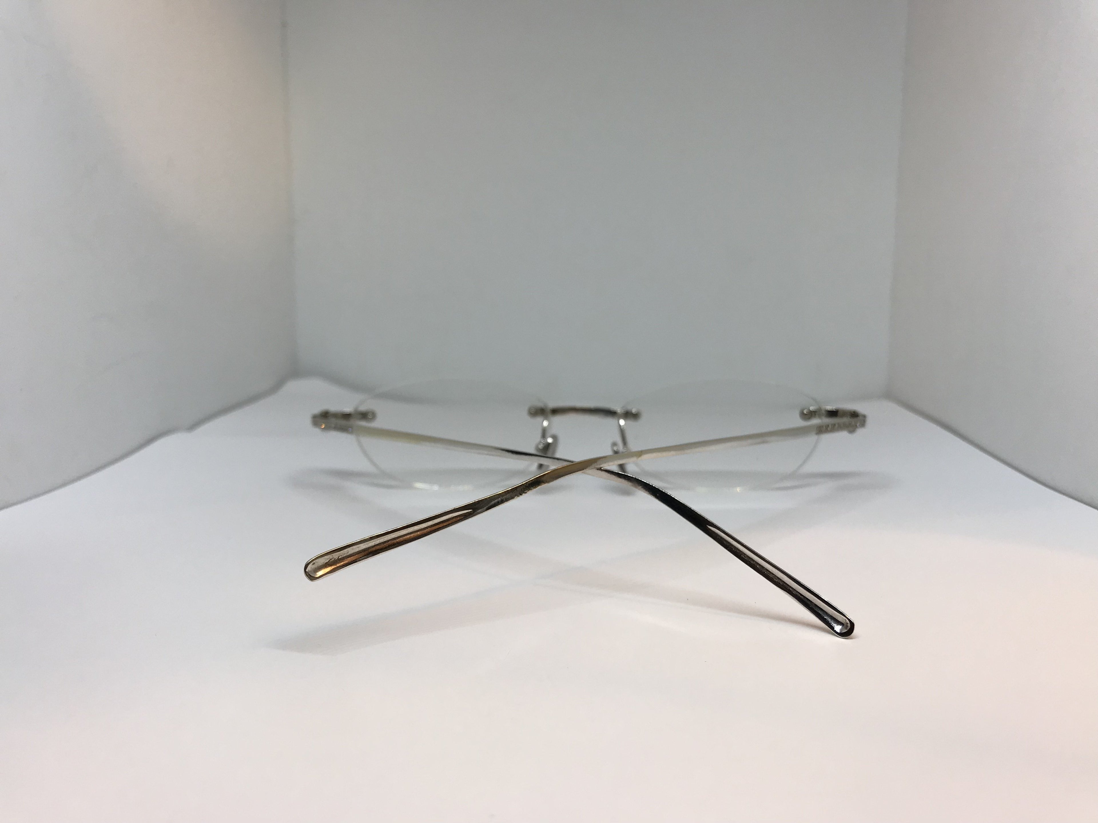 David Eden Solid 14k white gold eyeglasses sunglasses frame - Braglia