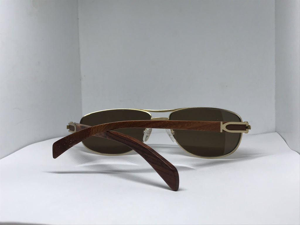 Porta Romana 1861 100pb Gold Wood Sunglasses - Braglia