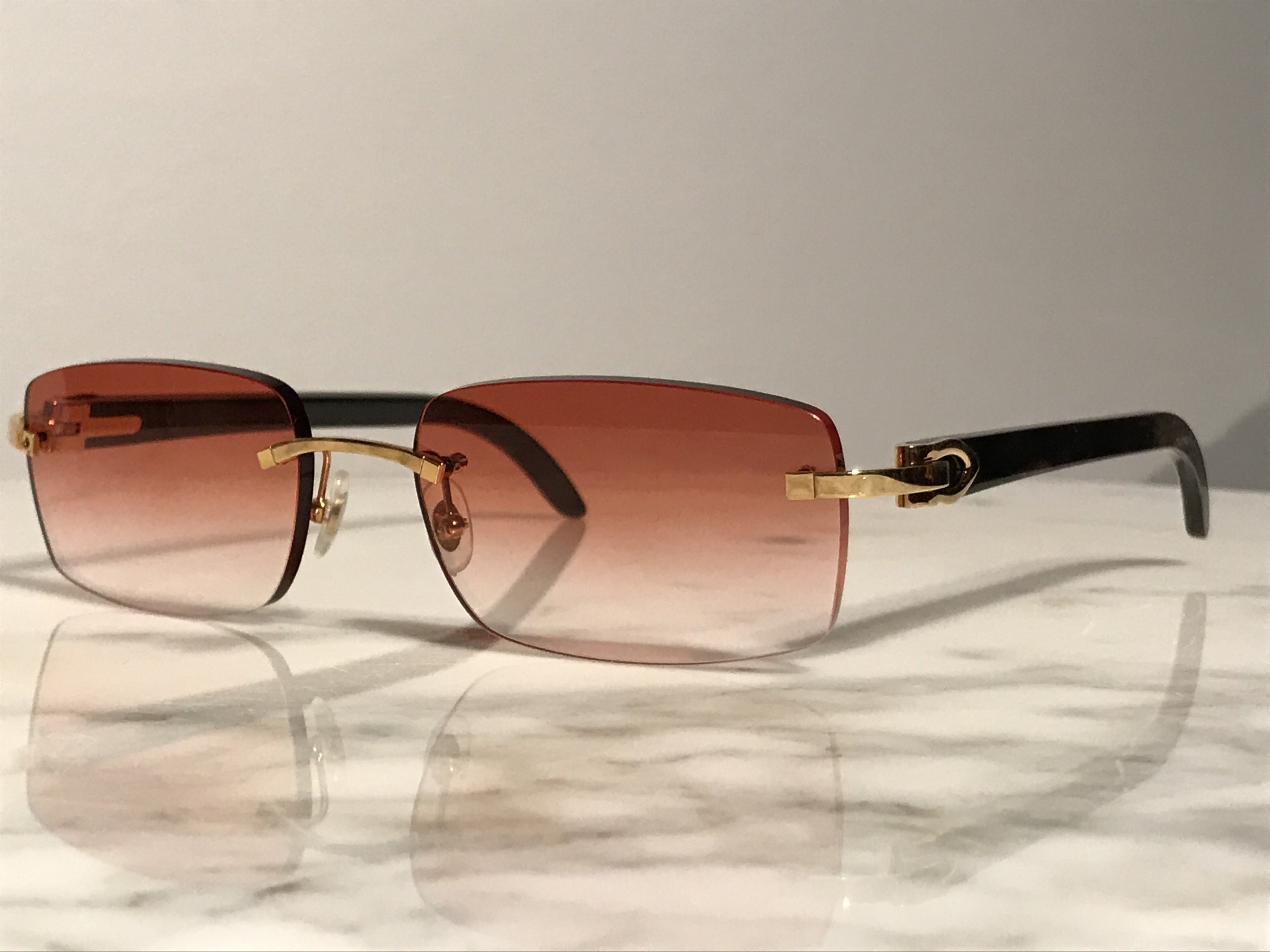 Cartier C’Decor Gold Buffalo Horn Sunglasses Eyeglasses Frame - Braglia