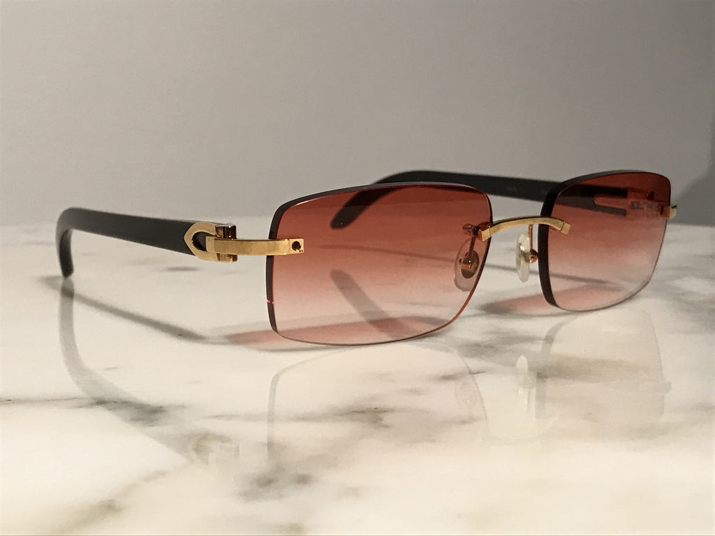Cartier C’Decor Gold Buffalo Horn Sunglasses Eyeglasses Frame - Braglia