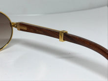 Load image into Gallery viewer, Cartier Giverny Wood Gold 22k Sunglasses Glasses - Braglia

