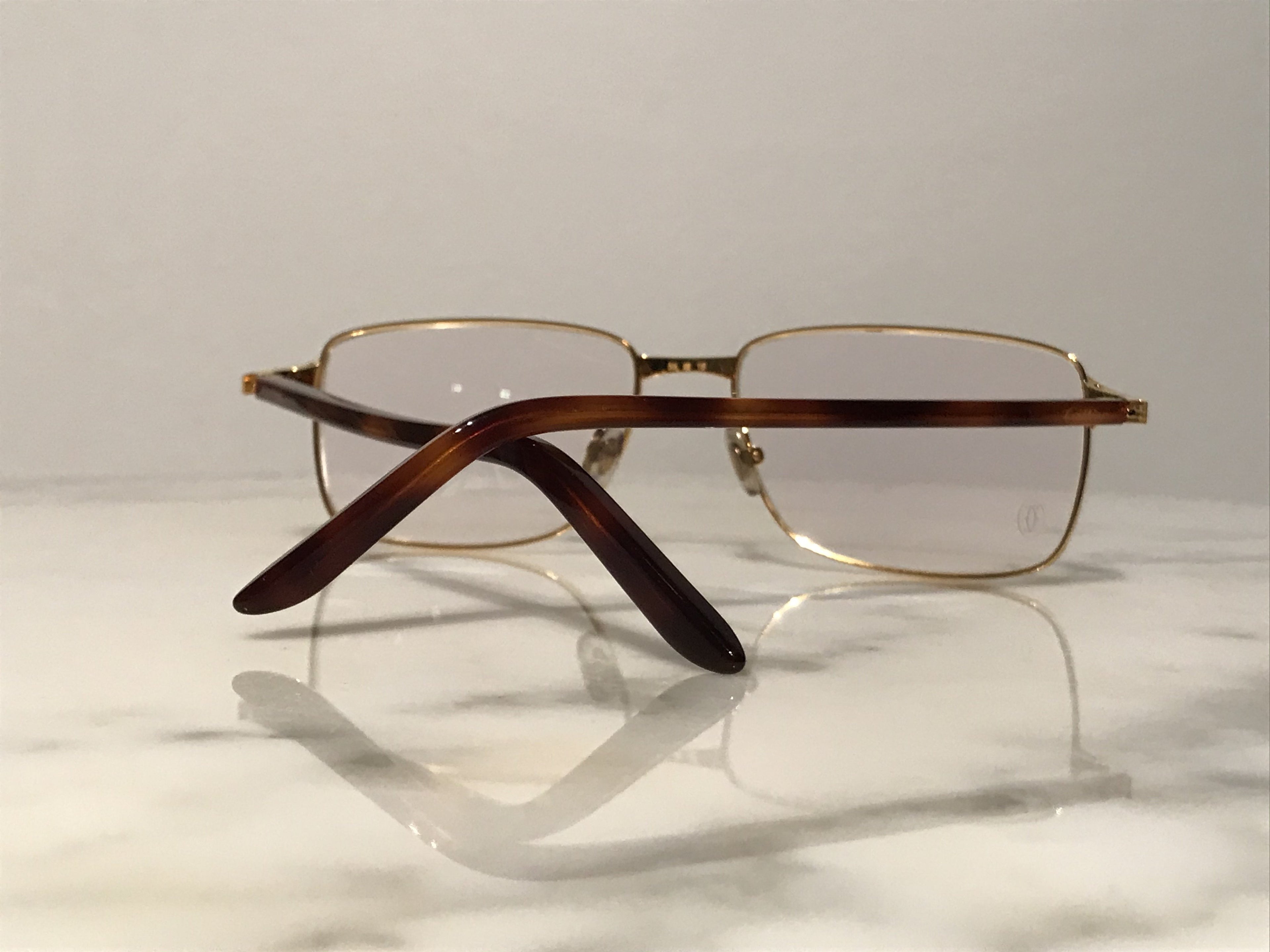 Cartier Havana Santos Gold Eyeglasses Sunglasses Frame - Braglia