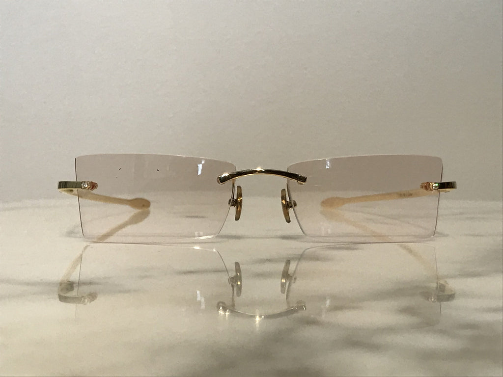 Cartier Tank No 95 18k Solid Yellow Gold Vintage Sunglasses Glasses Frames - Braglia