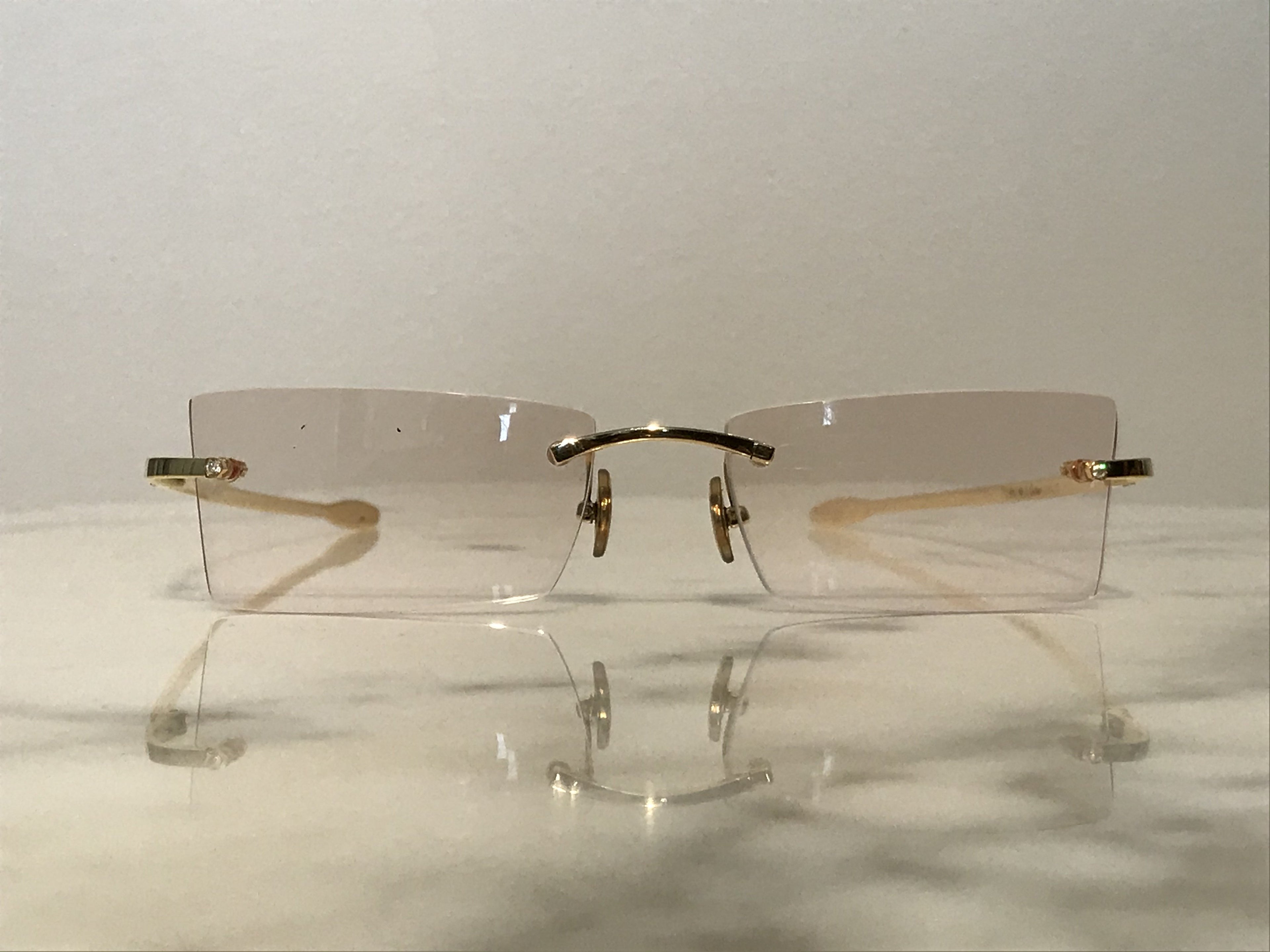 Cartier Tank No 95 18k Solid Yellow Gold Vintage Sunglasses Glasses Frames - Braglia