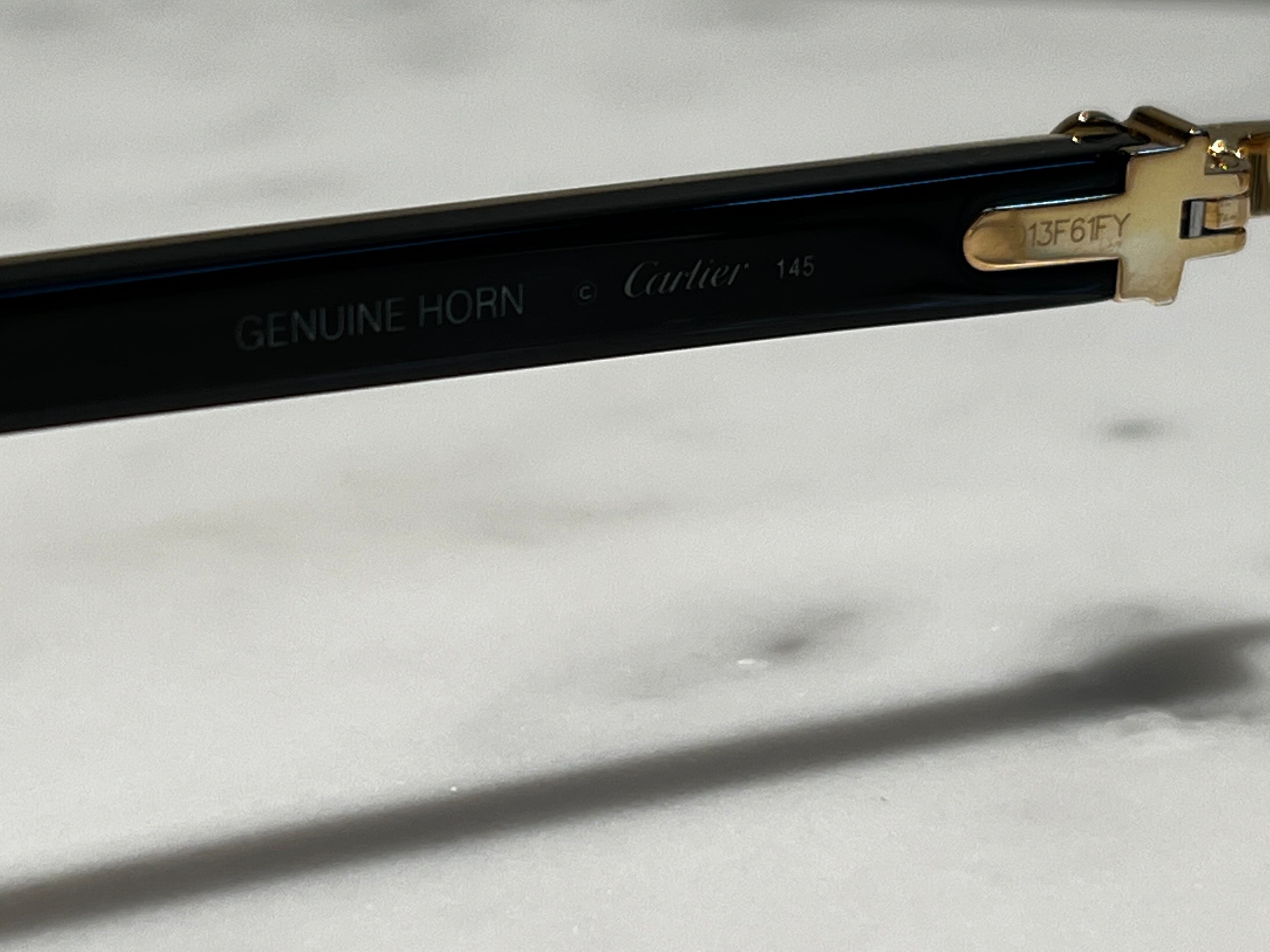Cartier White Buffalo Gold Vintage Frames Sunglasses Glasses
