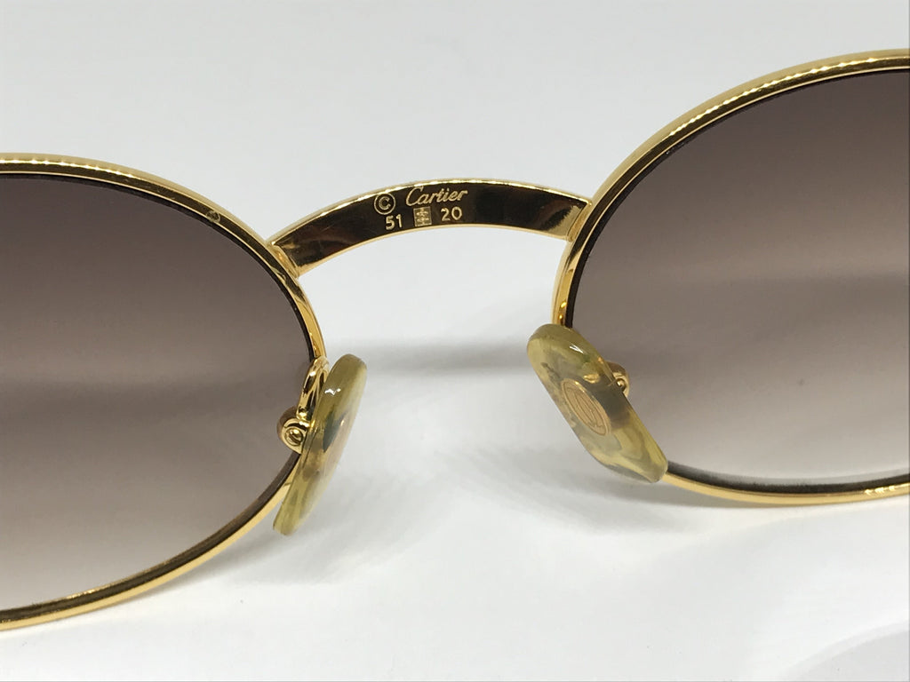 Cartier Giverny Wood Gold 22k Sunglasses Glasses - Braglia