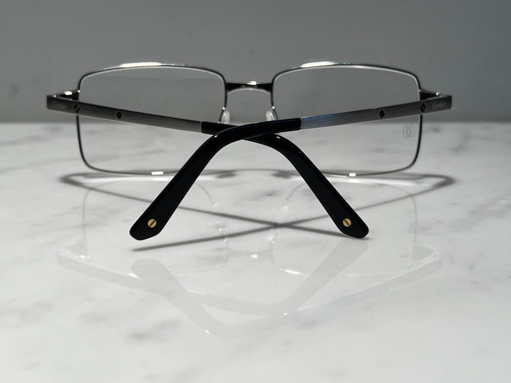 Cartier Santos Full Rim Platinum Sunglasses Glasses Eyeglasses Frame