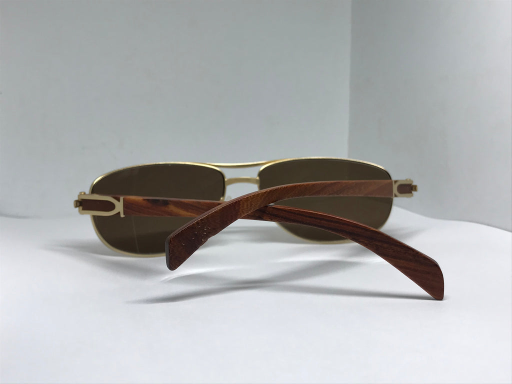 Porta Romana 1861 100pb Gold Wood Sunglasses - Braglia