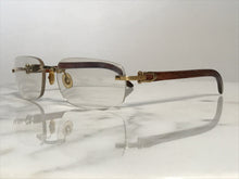 Load image into Gallery viewer, Cartier Rimless Bubinga Wood 18k Wood Glasses Sunglasses Eyeglasses Frames - Braglia
