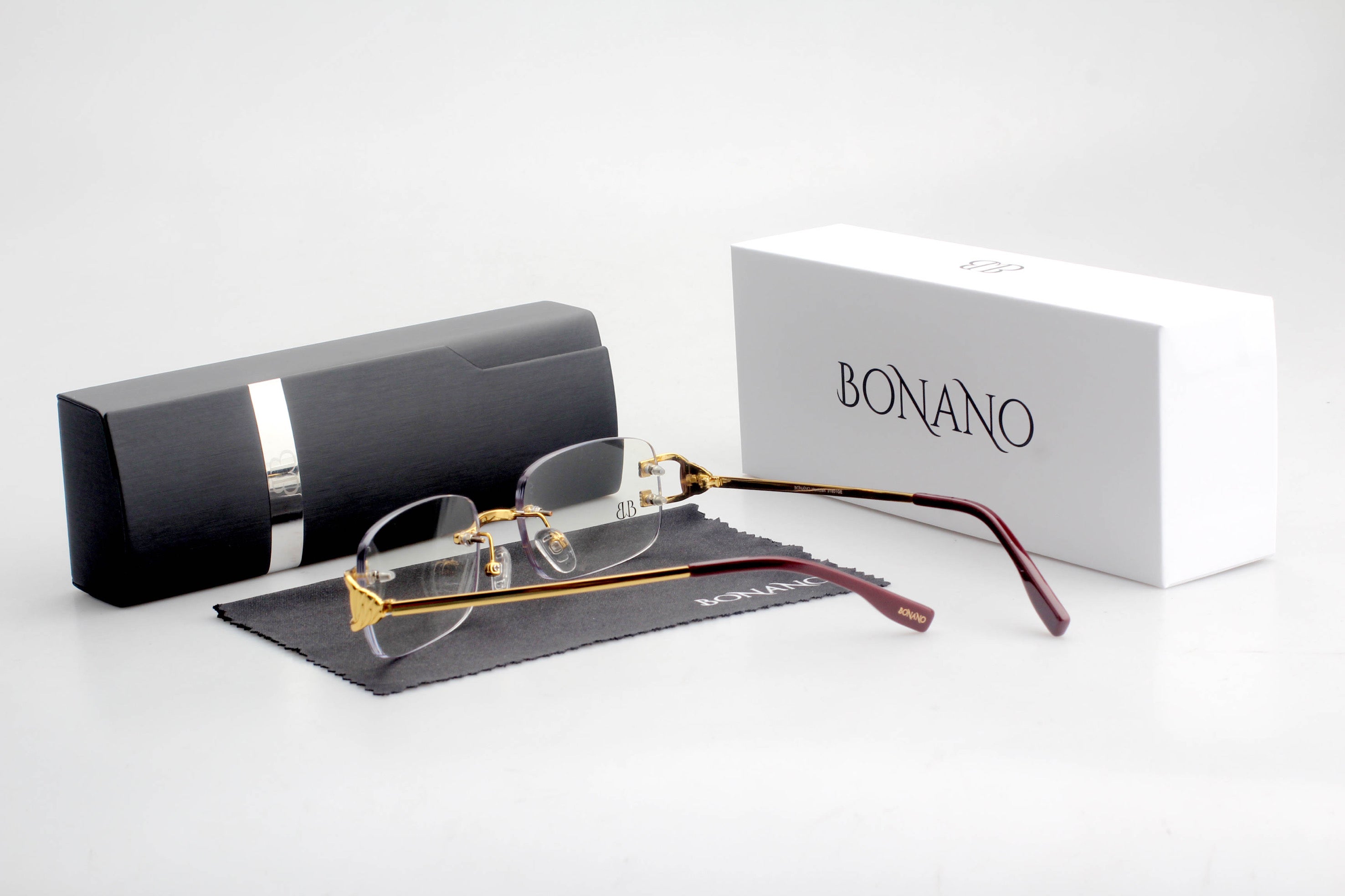 Bonano Venician Gold Rimless Eyeglasses Frame